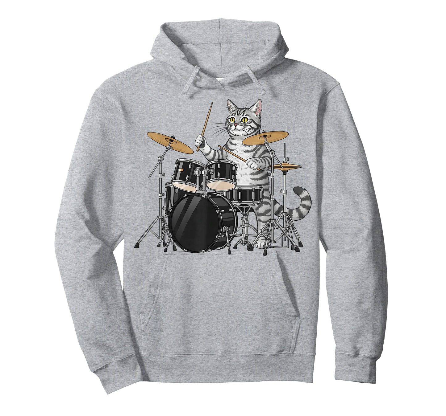Cat Playing Drums Drumset Drumkit Drumming Drum Drummer T-Shirt