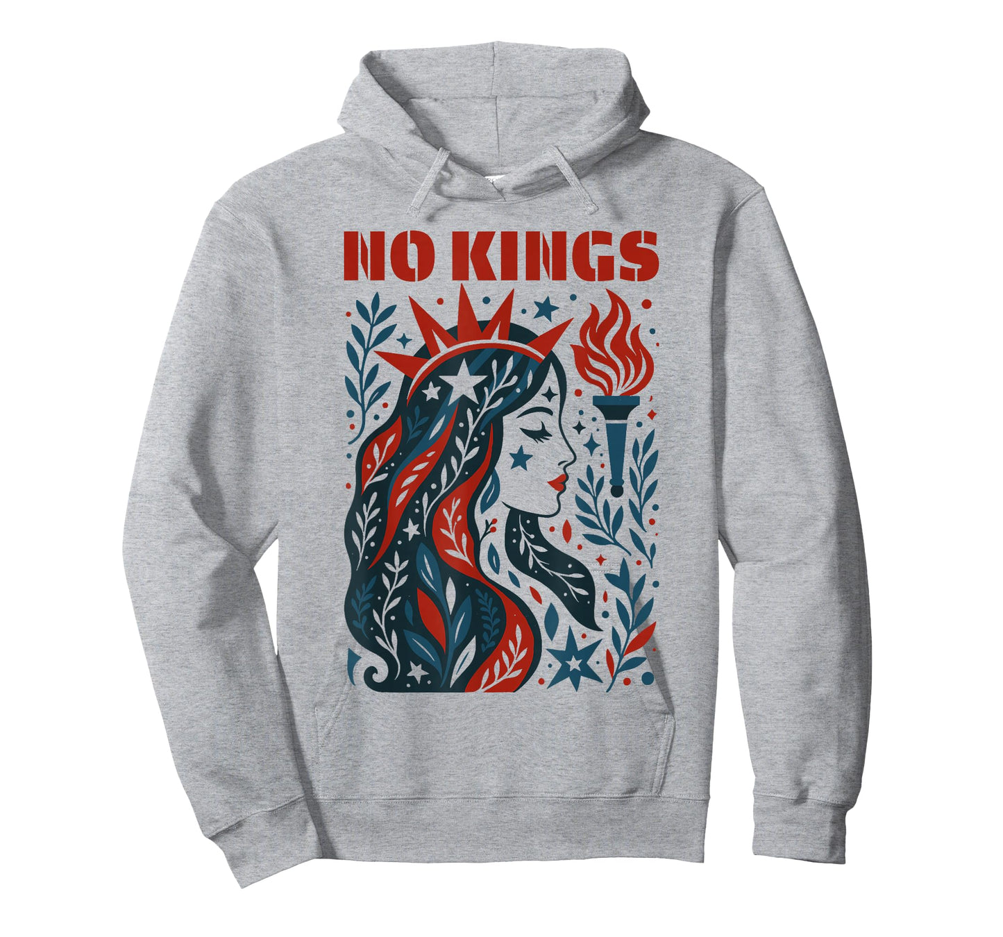 No Kings Retro Patriotic Woman Liberty Art 4th of July T-Shirt
