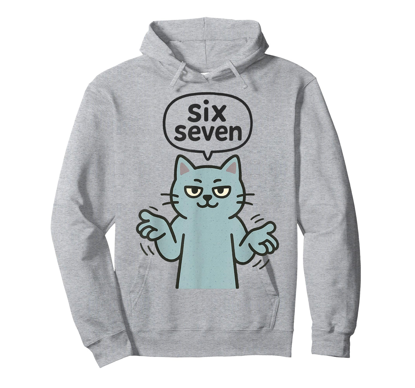 67 Six Seven 6-7 Blue Cat - Funny Kids Gaming Brainrot Meme T-Shirt