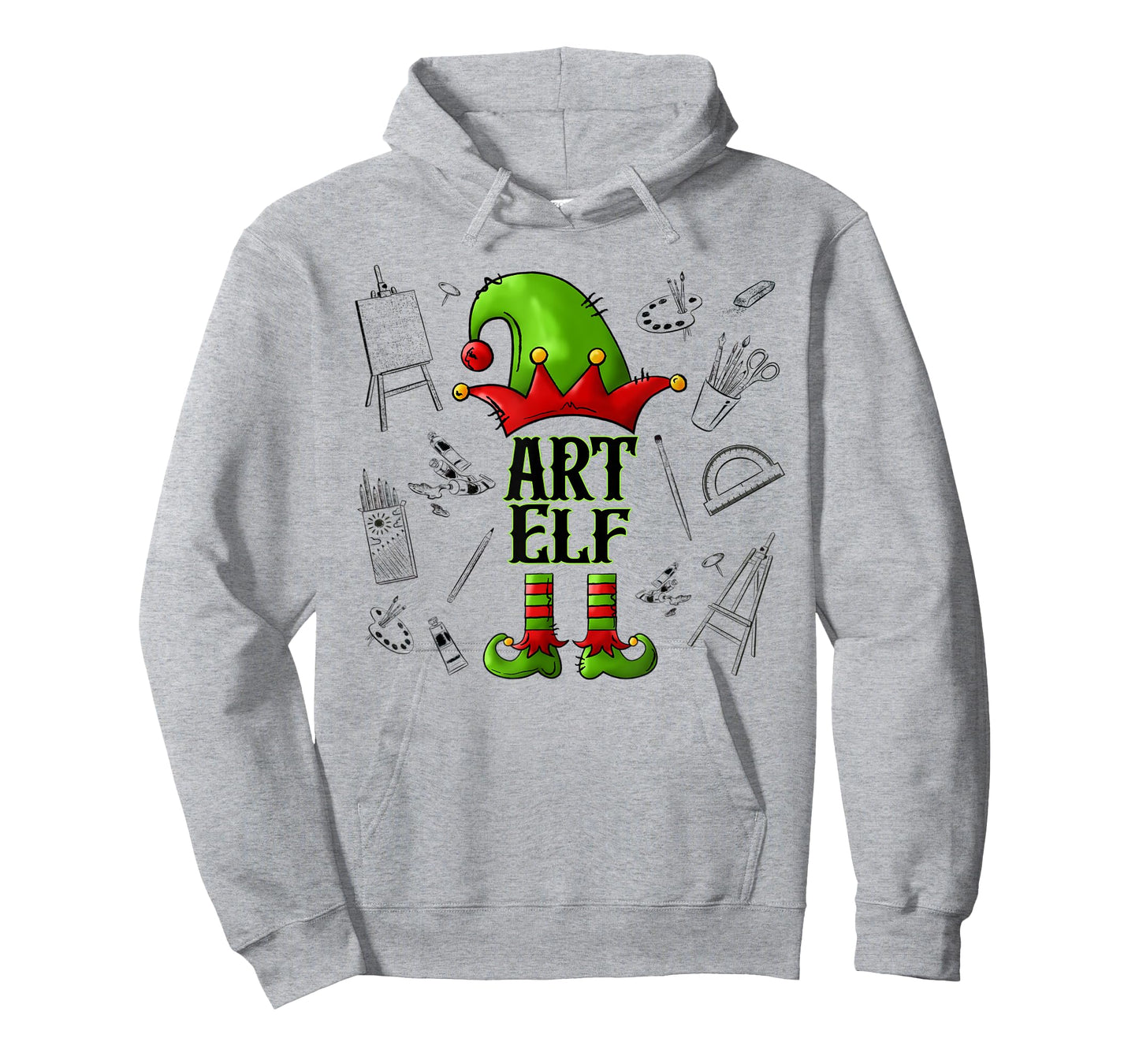 Art Elf Christmas Pajama Merry Christmas Art Teacher T-Shirt for Men Women Kids