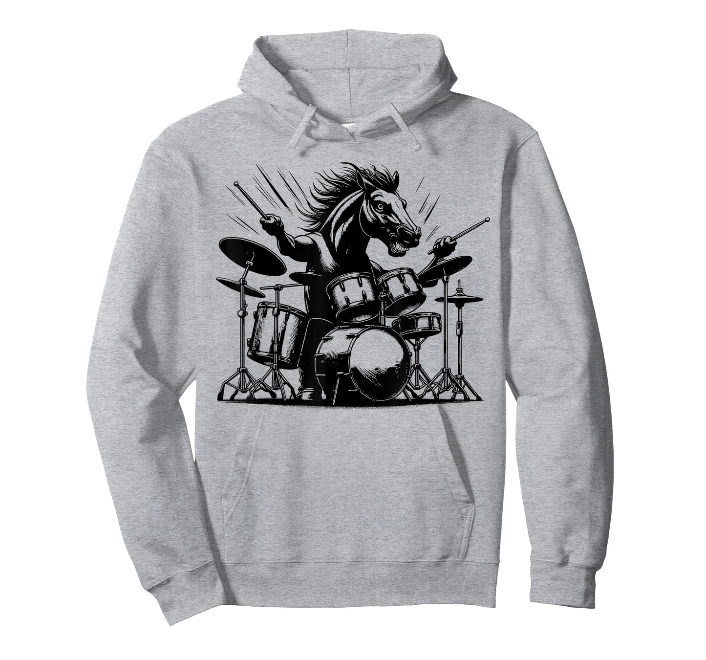 Drumming Horse Drummer Drums Music Rock Band T-Shirt