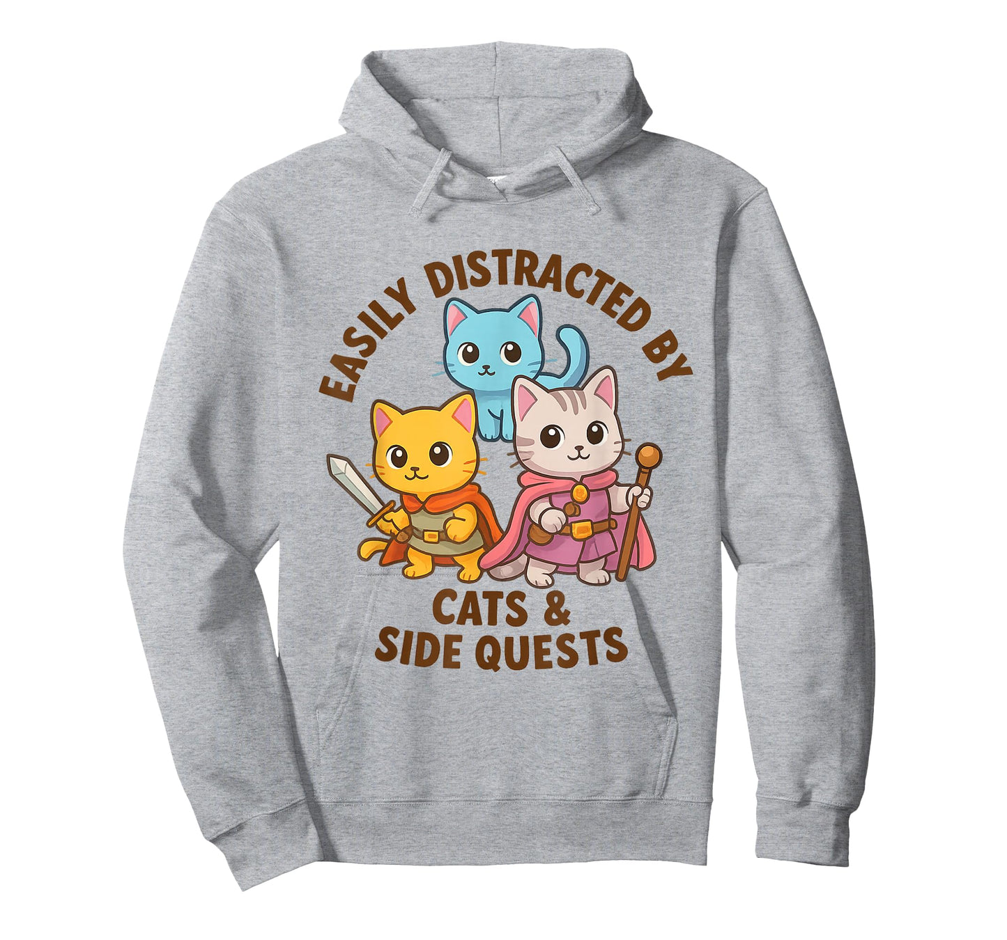 Funny Roleplay Gaming Distracted by Cats and Sidequests RBG T-Shirt