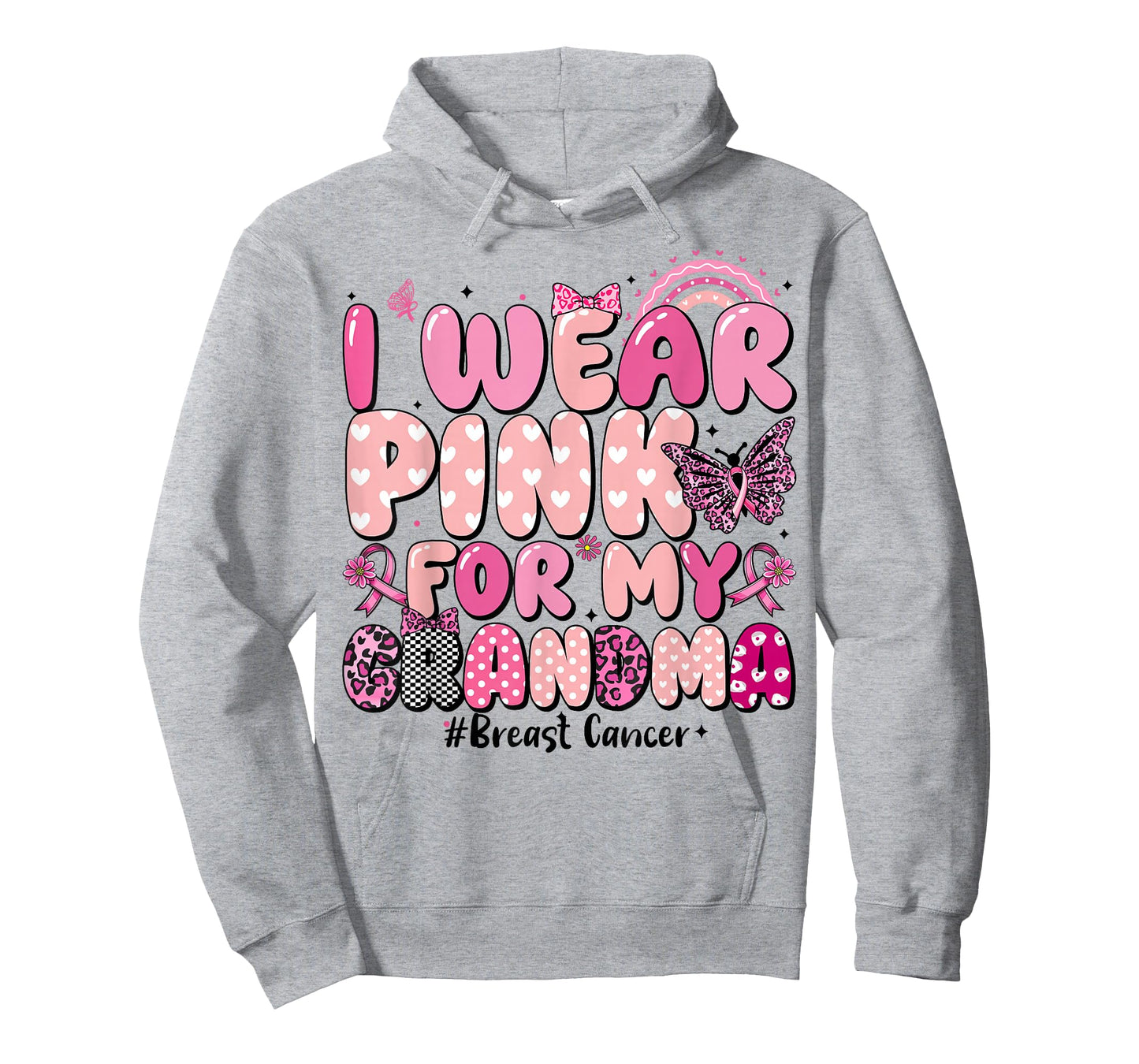 I Wear Pink for My Grandma Ribbon Breast Cancer for Women T-Shirt