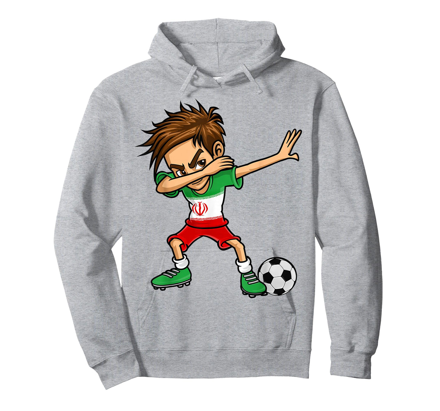 Dabbing Boy Iran Soccer Jersey Iranian Flag T-Shirt