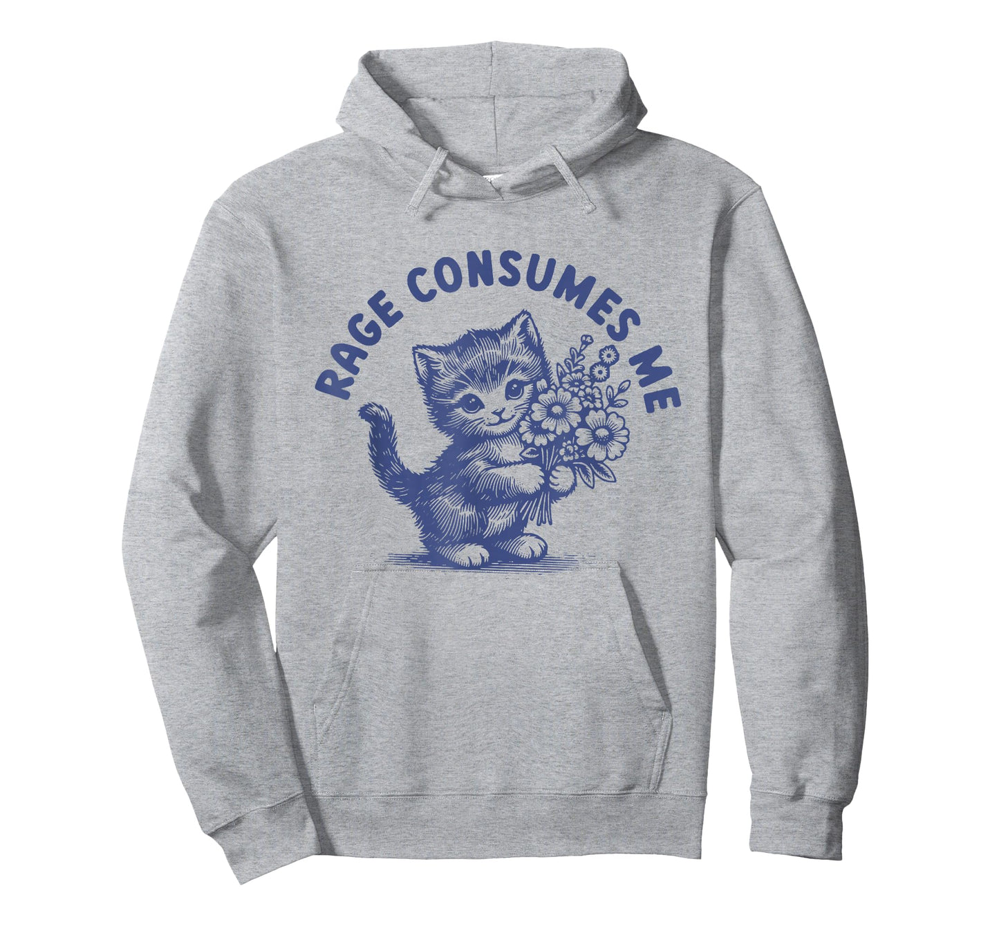 Rage Consumes Me Funny Cat Kitten Flower T-Shirt
