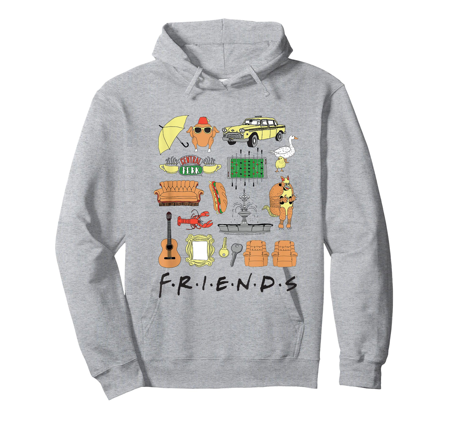 Friends Hand Drawn Icon Collage TV Show T-Shirt