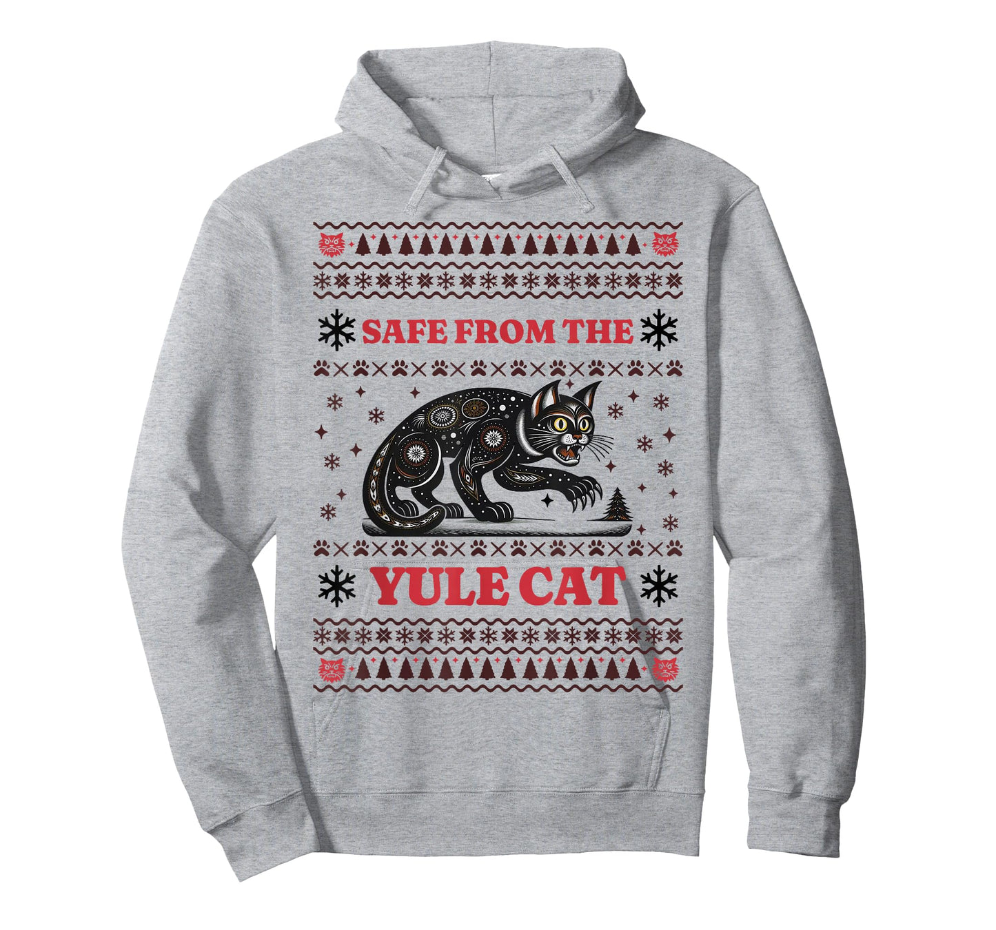 Safe From The Yule Cat Ugly Christmas T-Shirt