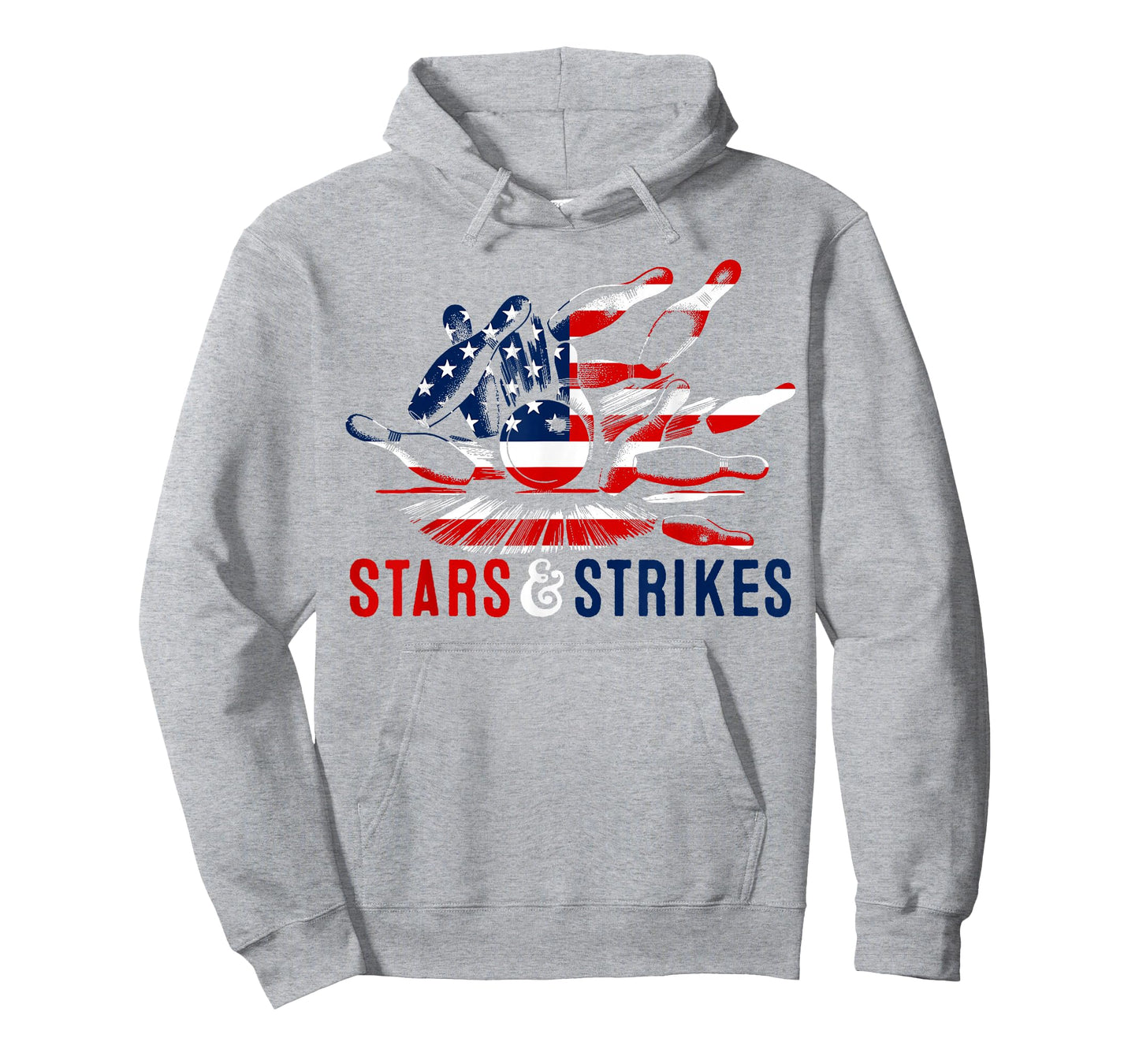 4th of July Bowling Pun | Retro Stars & Strikes Bowling T-Shirt