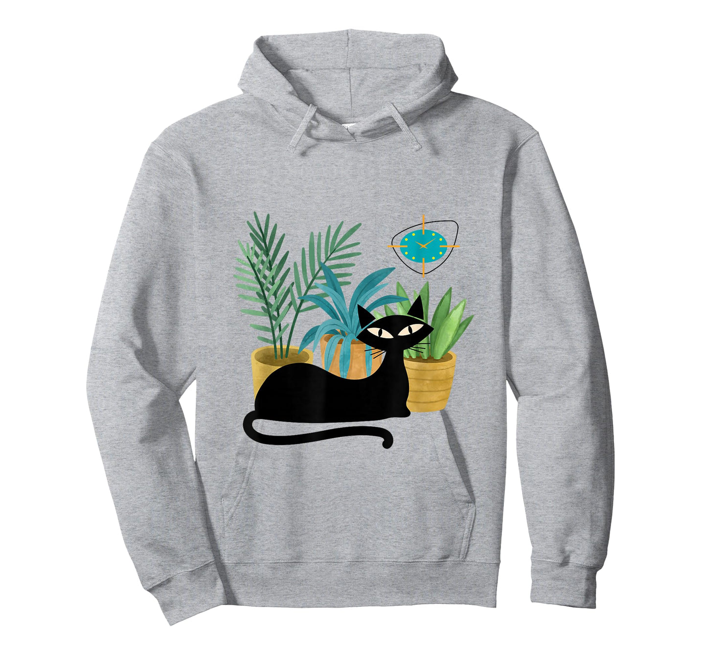 Cat Botanical Theme Midcentury Atomic Age Modern Mid Century T-Shirt