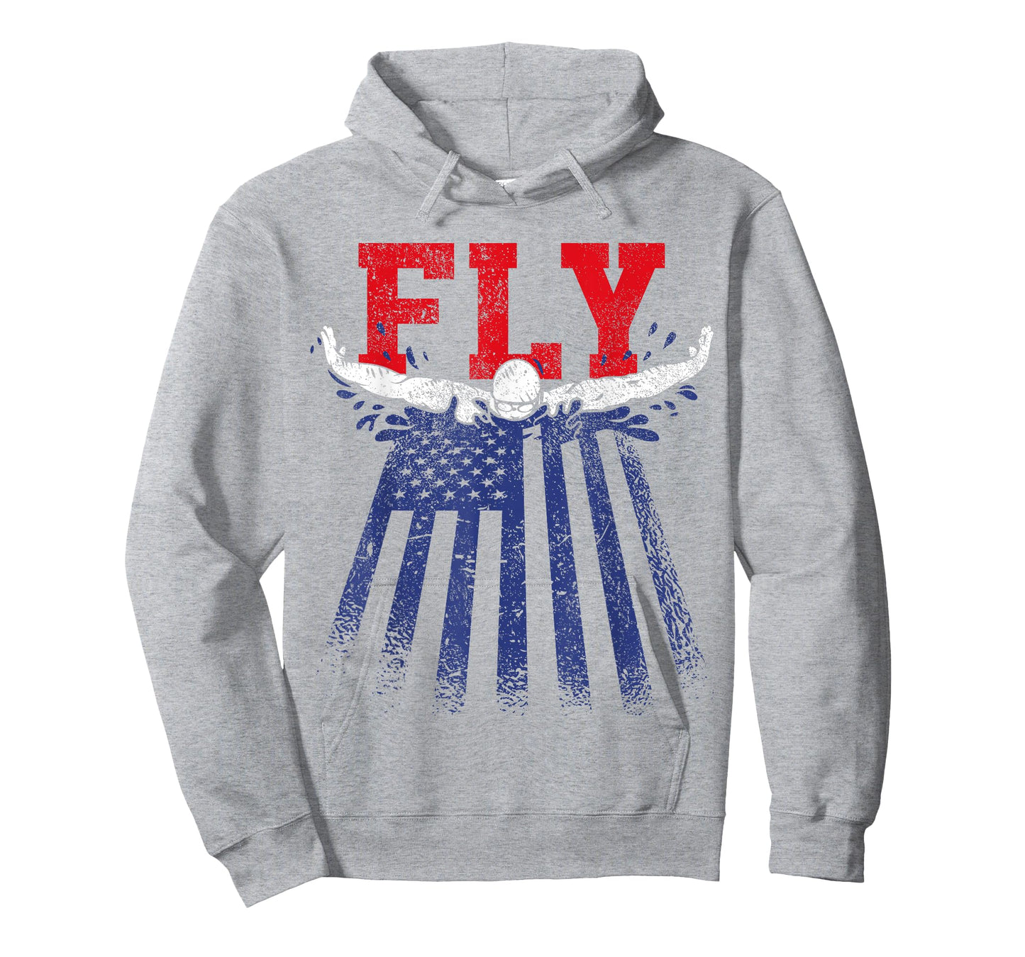 American Flag Swimming Swim USA Butterfly Stroke Swimmer T-Shirt for Women Kids Men