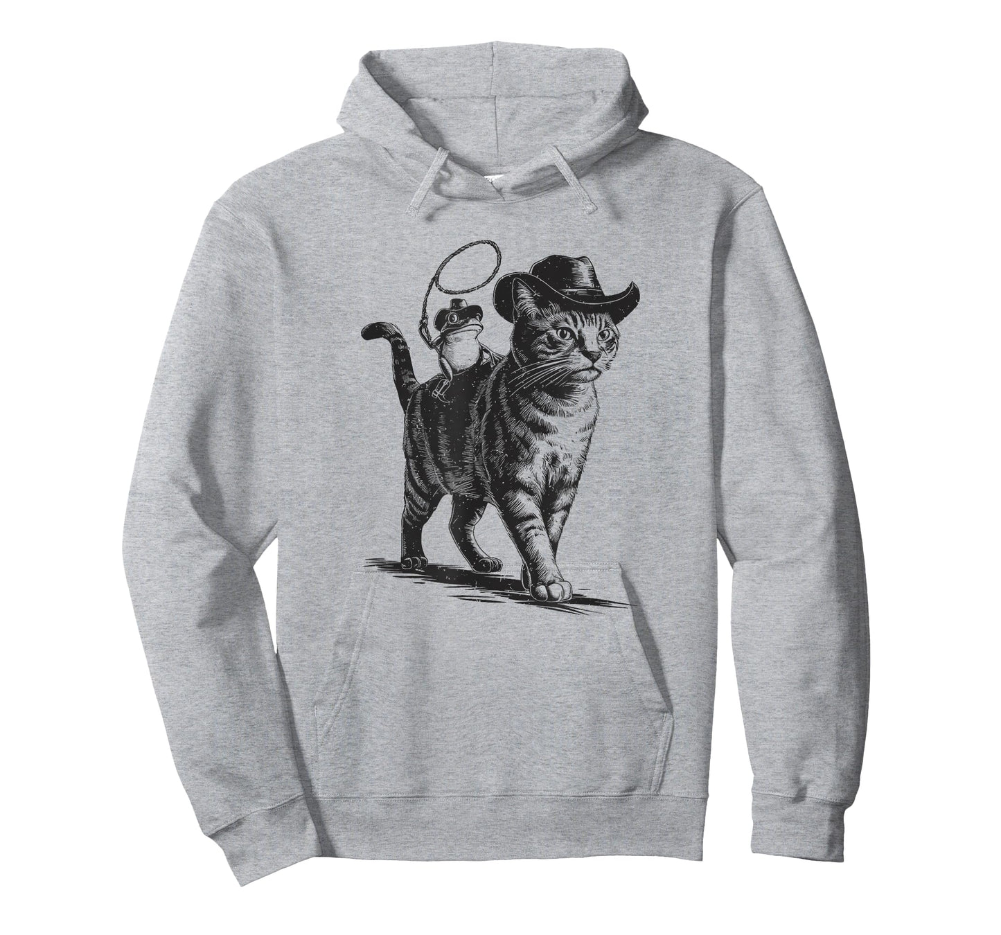 Cowboy Cat and Frog Retro Western Theme 90s Tattoo T-Shirt