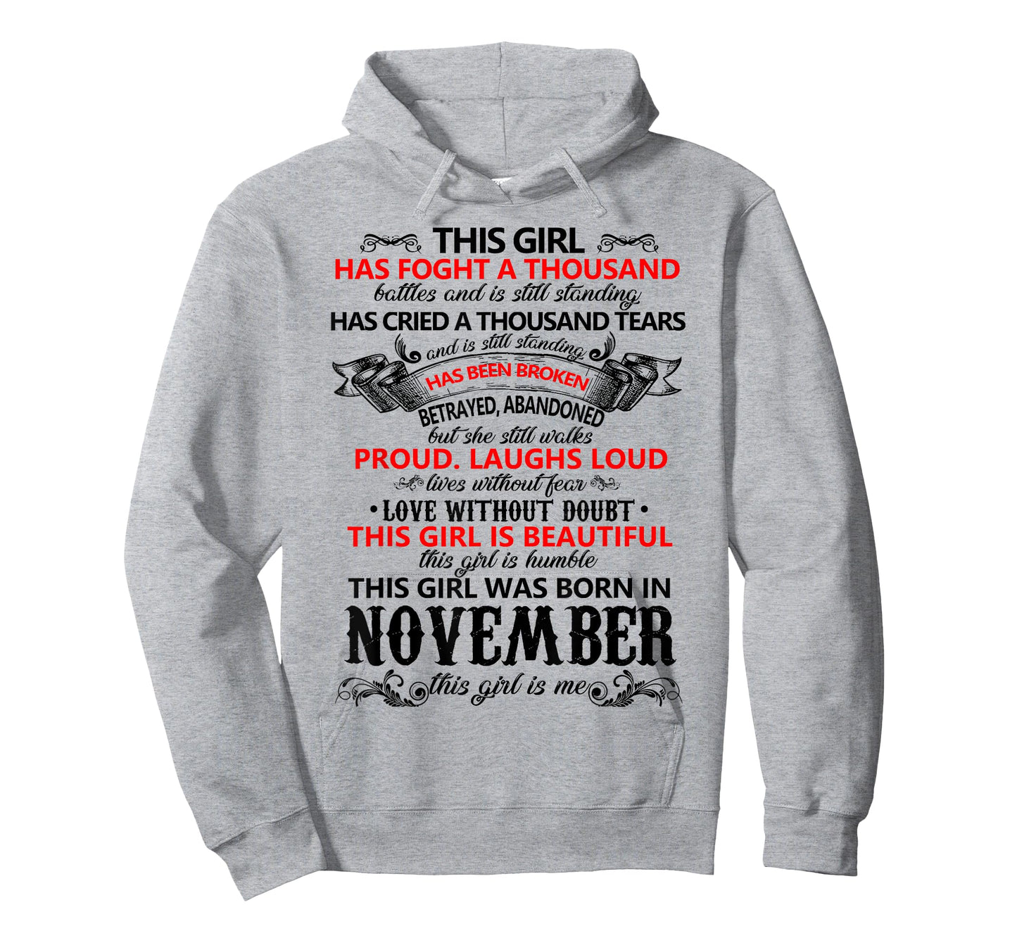 Womens This Girl is Beautiful was Born in November Birthday T-Shirt