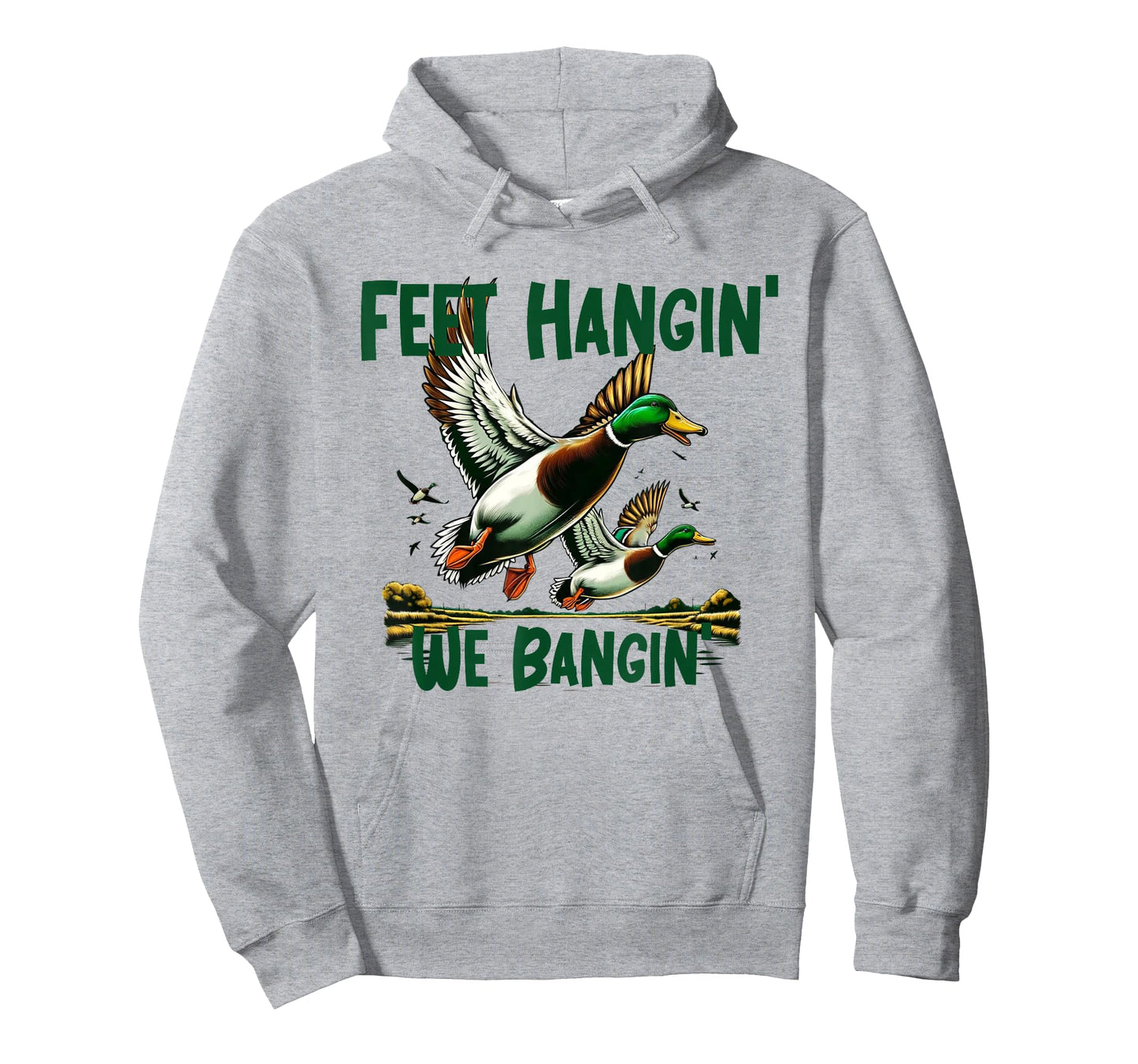 Feet Hangin' We Bangin' Grey Cotton Polyester Blend Classic Fit Unisex-Adults T-Shirt