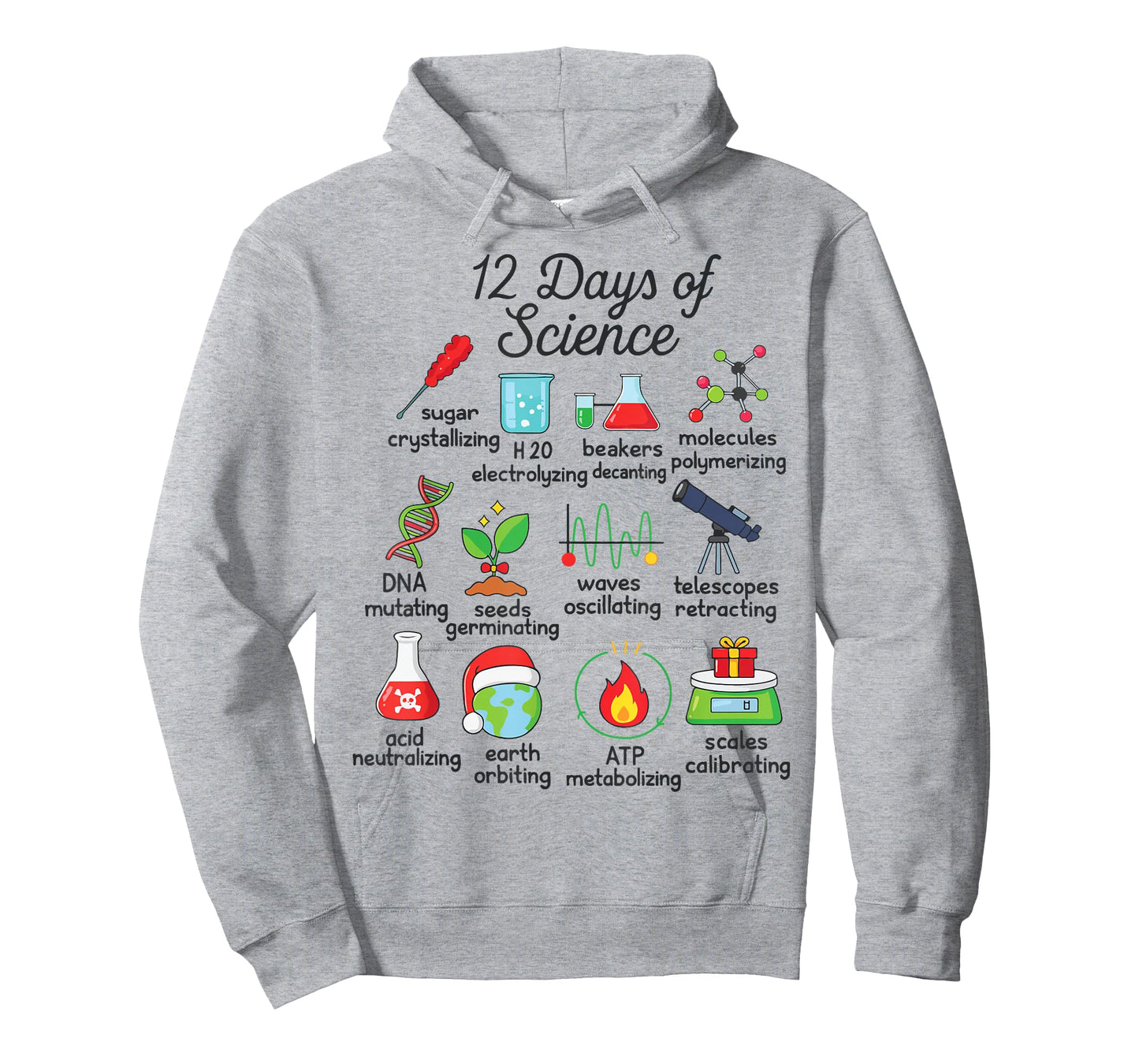 12 Days of Science Funny Science Teacher Christmas Chemistry T-Shirt