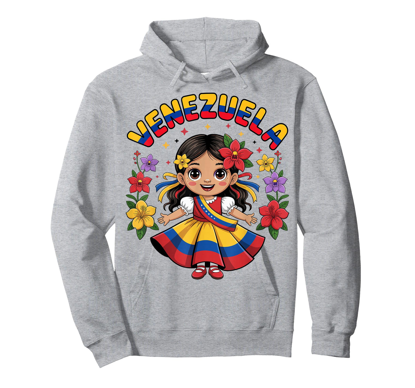 Cute Venezuela Girl Traditional Dress Colorful Art Kids T-Shirt