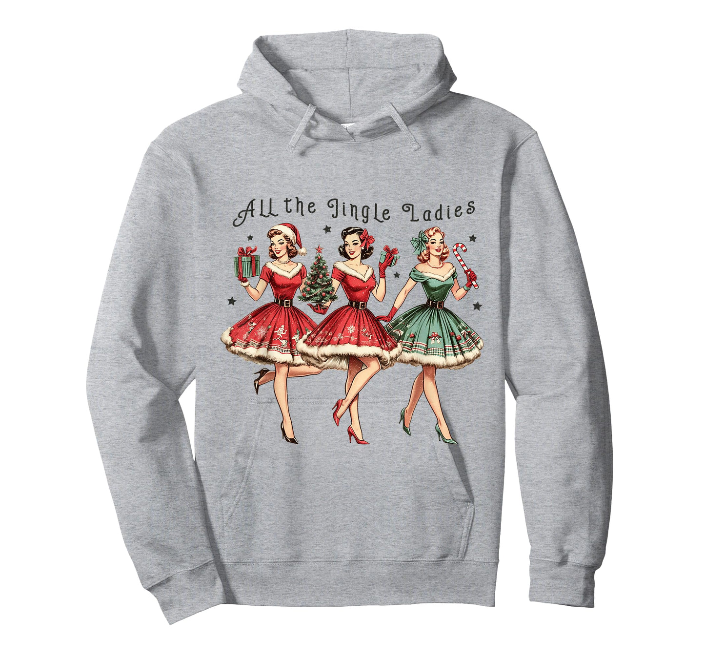 All The Jingle Ladies Funny Vintage Christmas T-Shirt