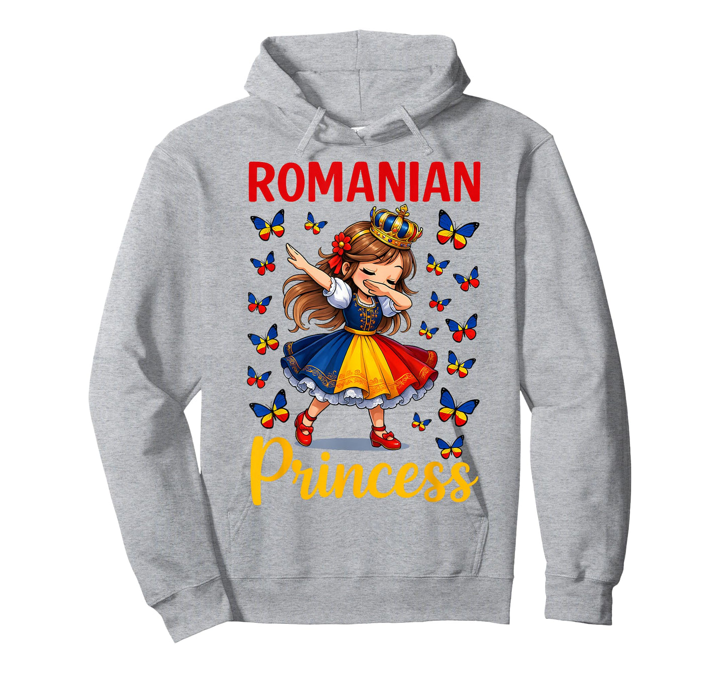 Romanian Princess Cute Girl Dabbing with Crown for Girls T-Shirt