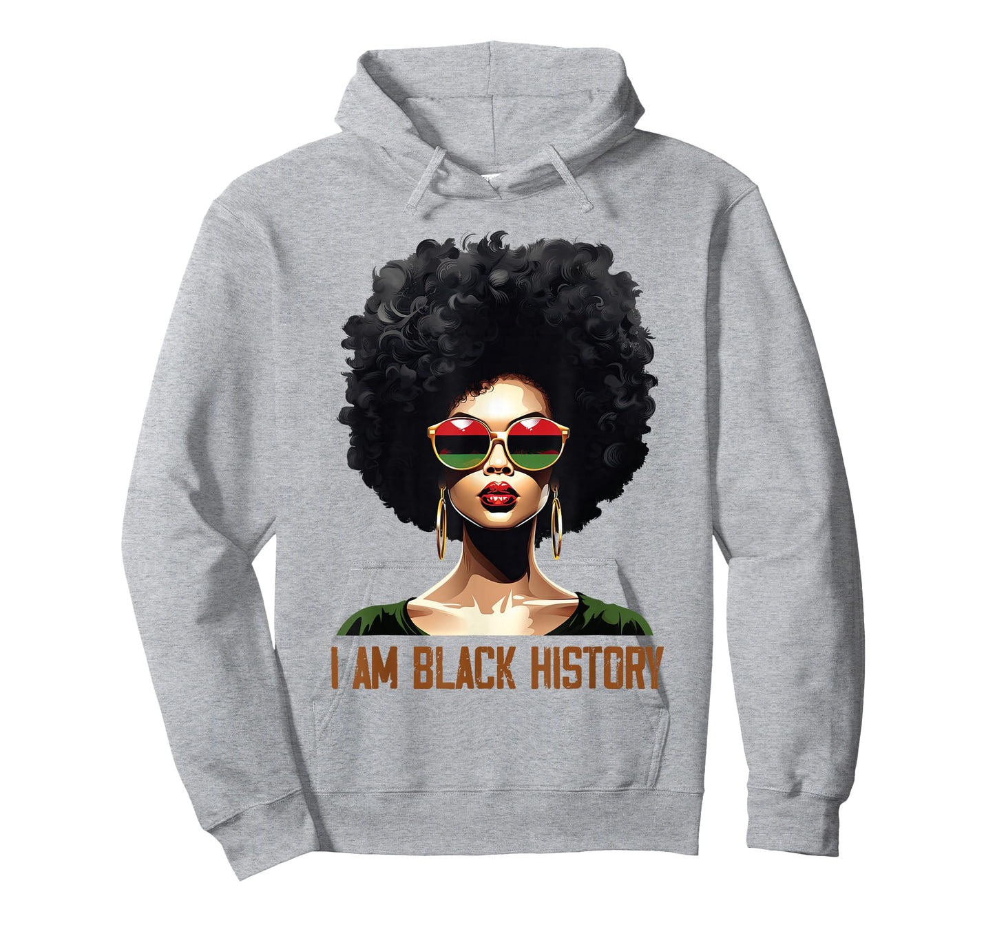 Black Woman Afro Puff Natural Hair I Am Black History T-Shirt