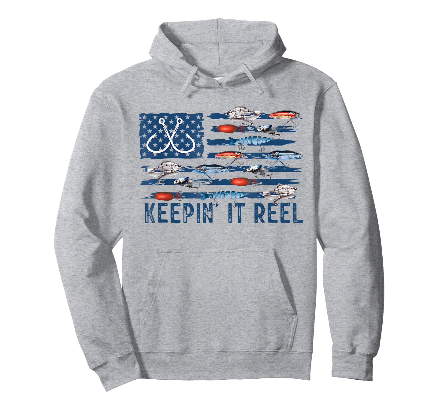Keepin' It Reel Fishing Lure Flag Fisherman Bass Fishing T-Shirt