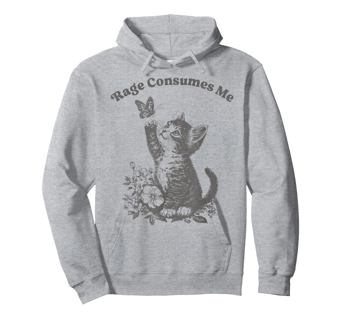 Cute Cat Rage Consumes Me Funny Sarcastic Kitten Flower T-Shirt