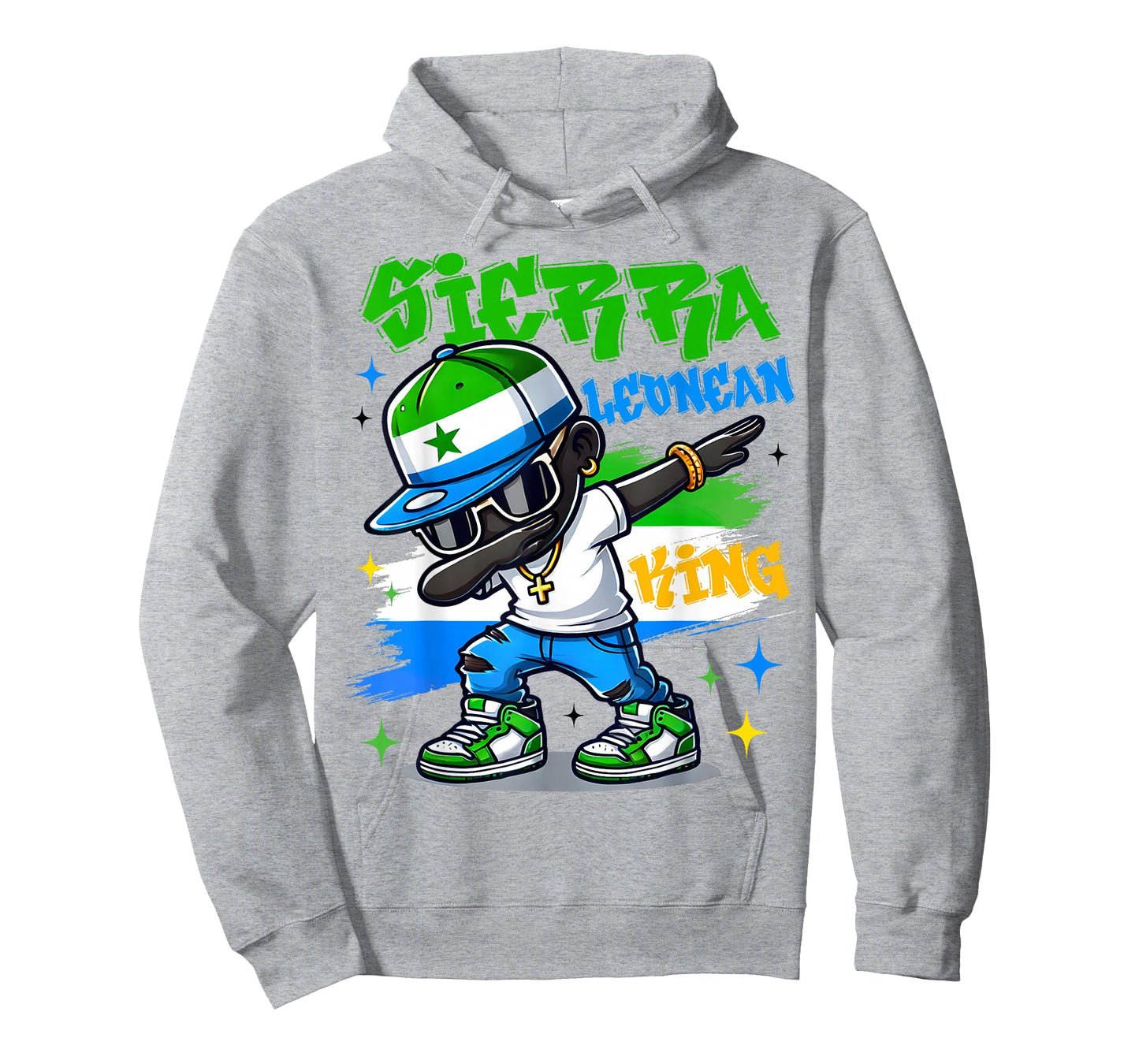 Sierra Leonean King dabbing Sierra Leone Flag Pride for Kids T-Shirt