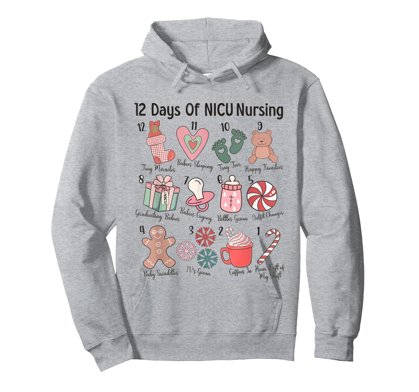 12 Days of NICU Nursing NICU Christmas Neonatal ICU Nurse T-Shirt