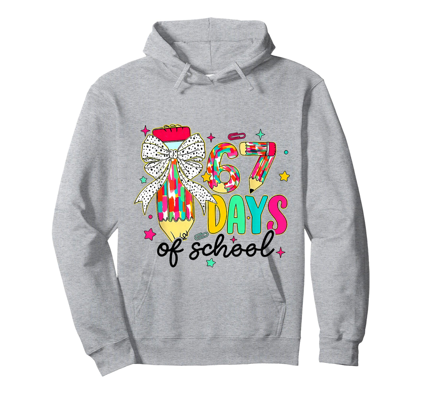 67 Days of School Pencil Coquette Teacher Student T-Shirt