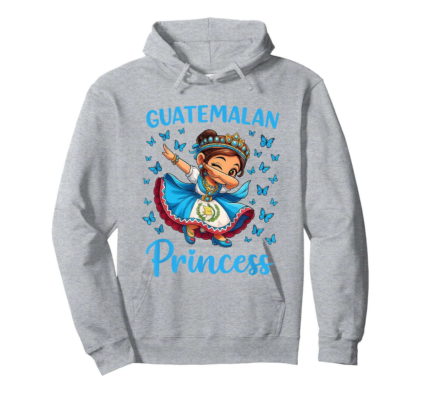 Butterflies Flag Guatemalan Princess Dabbing Girls Kids T-Shirt