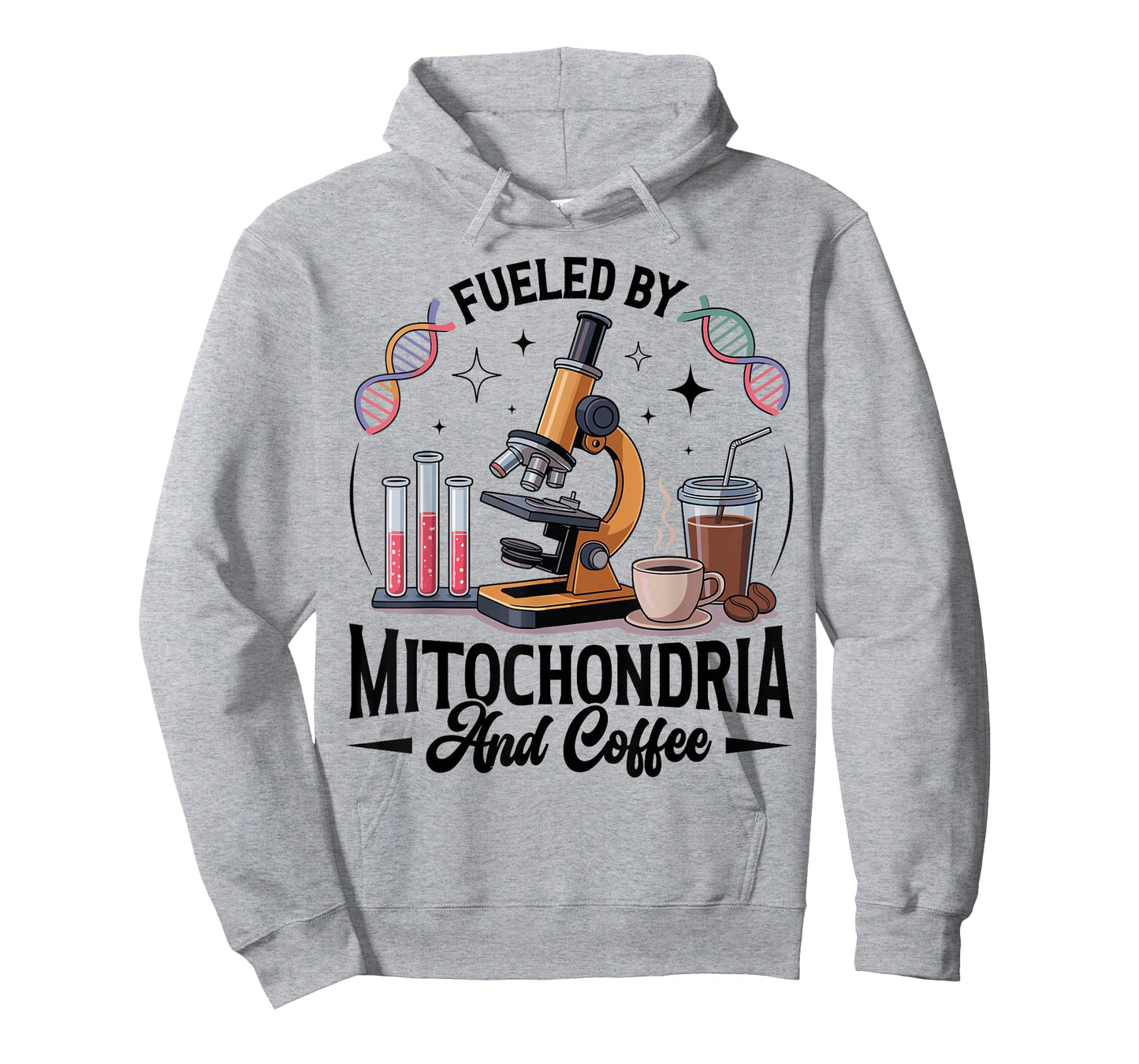 Funny Science Teacher Fueled by Mitochondria Coffee Biology T-Shirt