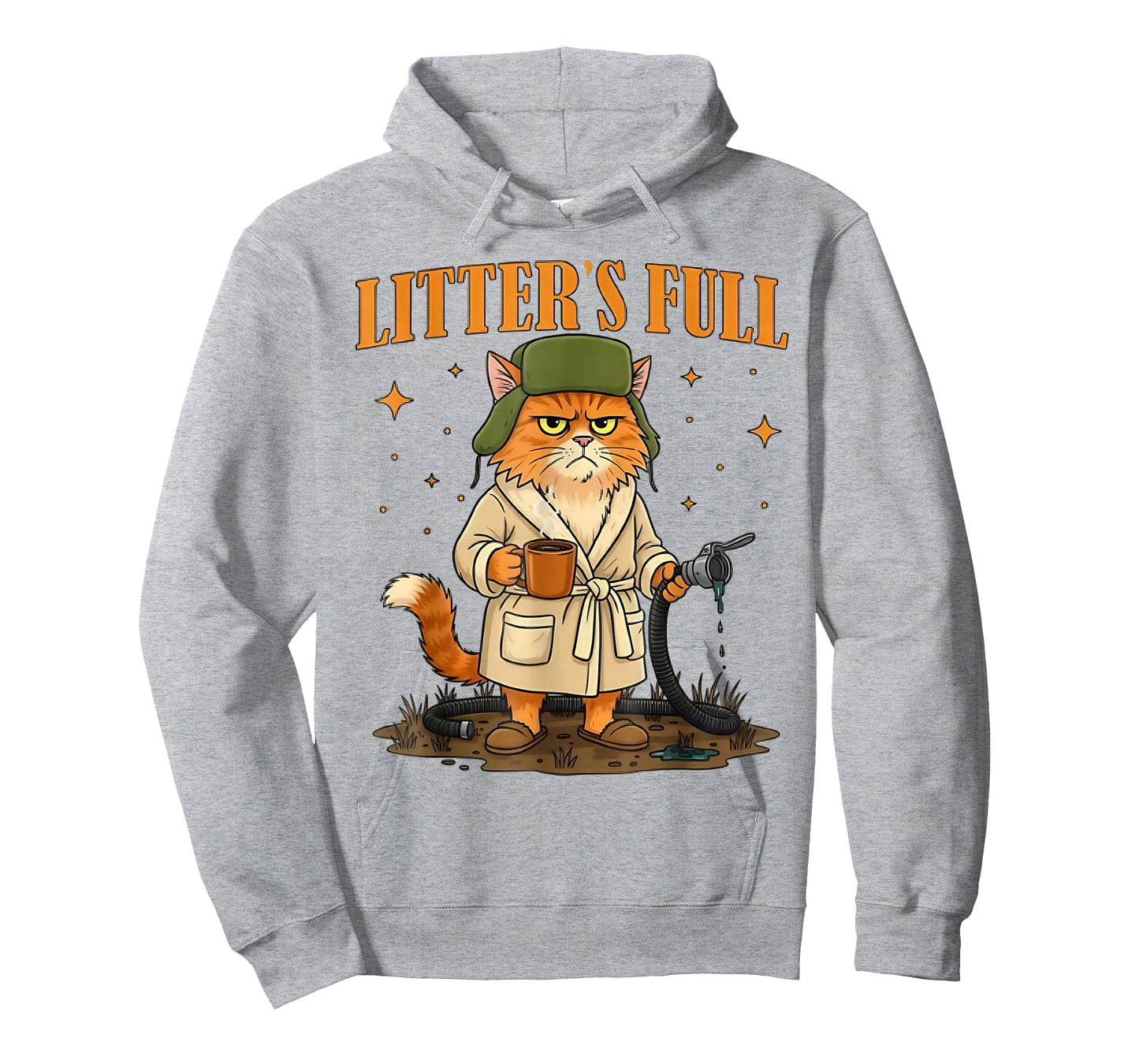 Vintage Litter's Full Cat Funny Cat Christmas Humor Saying T-Shirt