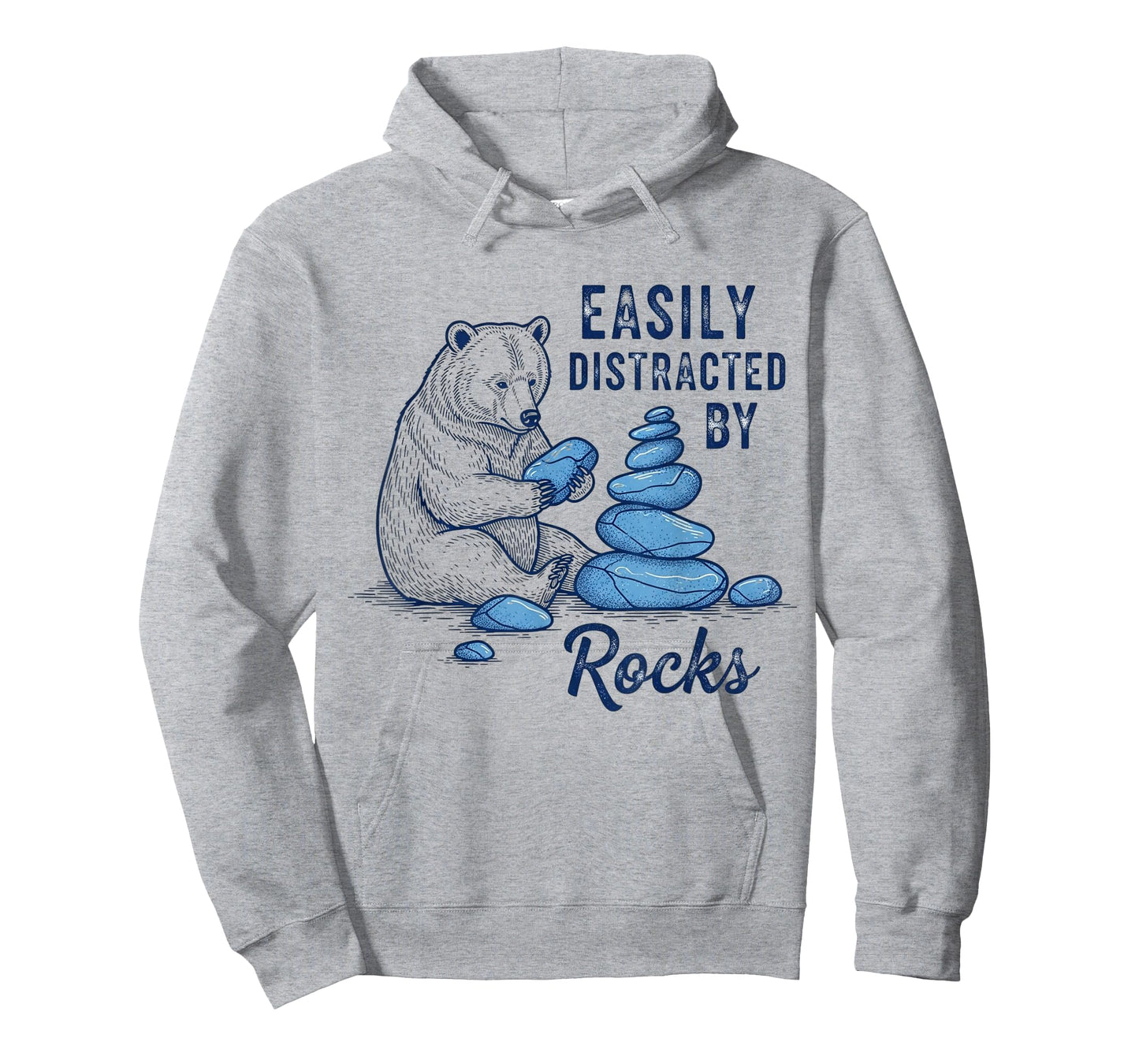 Easily Distracted by Rocks Funny Bear Rock Hounding Geology T-Shirt