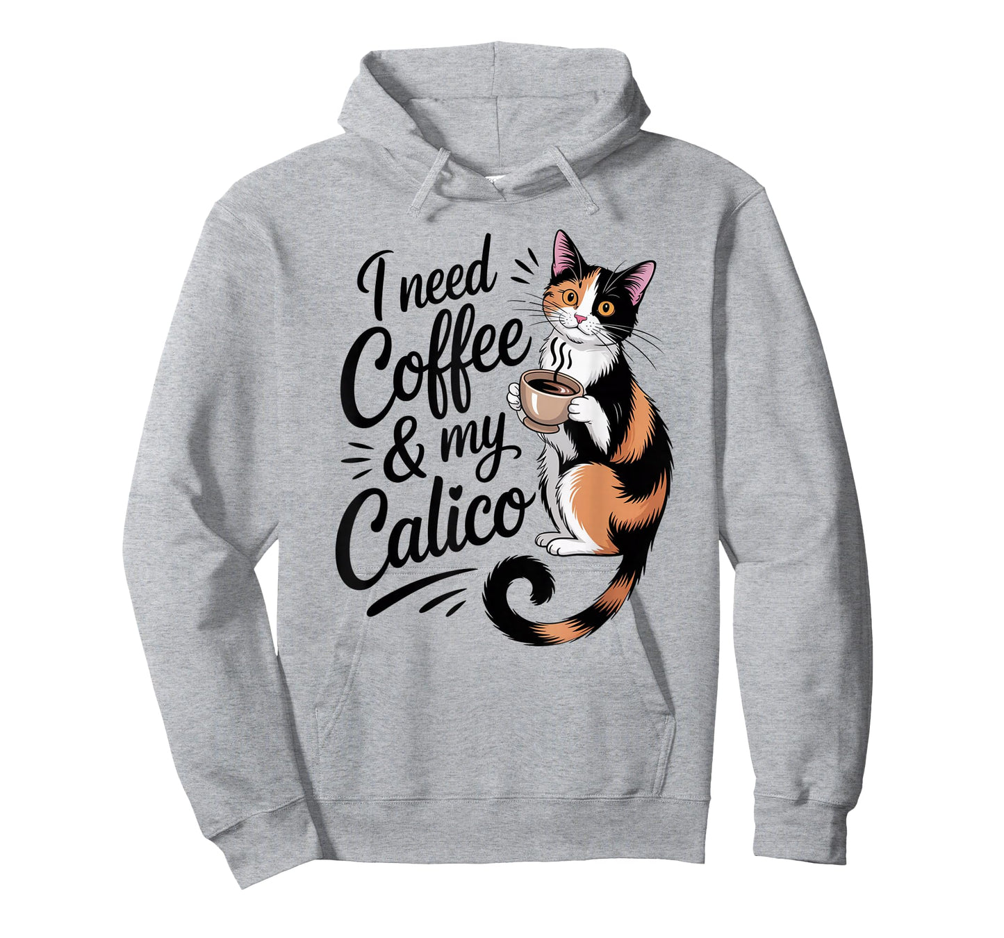 I Need Coffee & My Calico Minimalist Shirt Funny Cat Lover T-Shirt