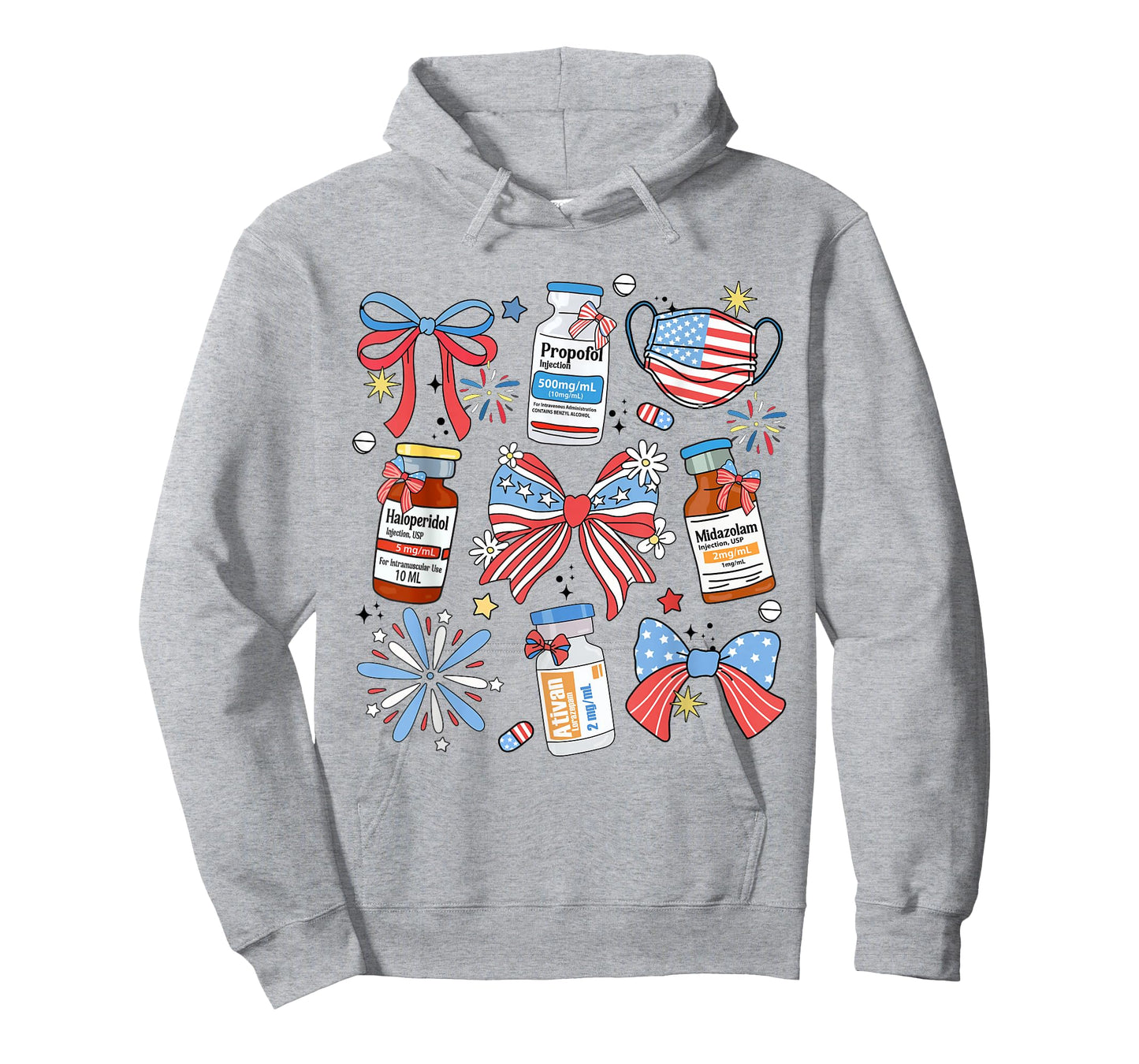 Coquette Bow 4th of July Nurse Girly Pharmacy ICU Nurse CRNA T-Shirt