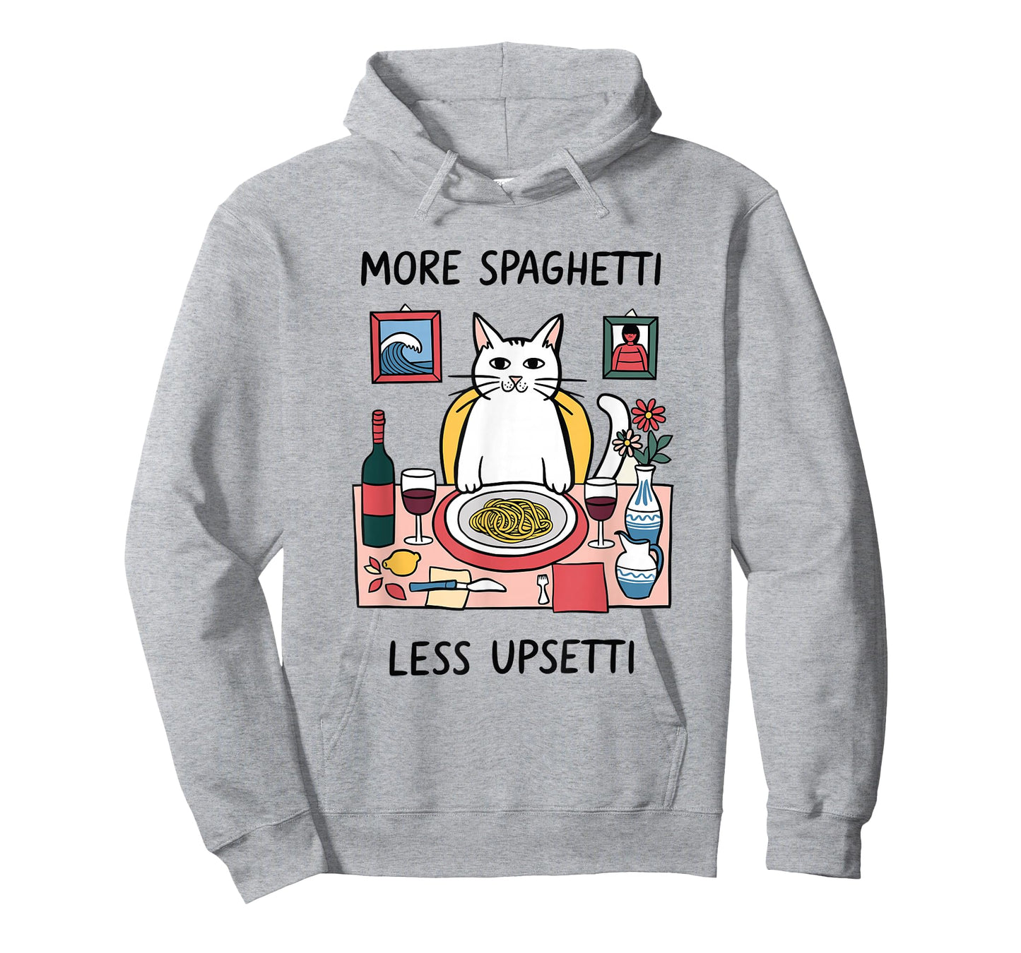 More Spaghetti Less Upsetti Funny Cat Saying T-Shirt