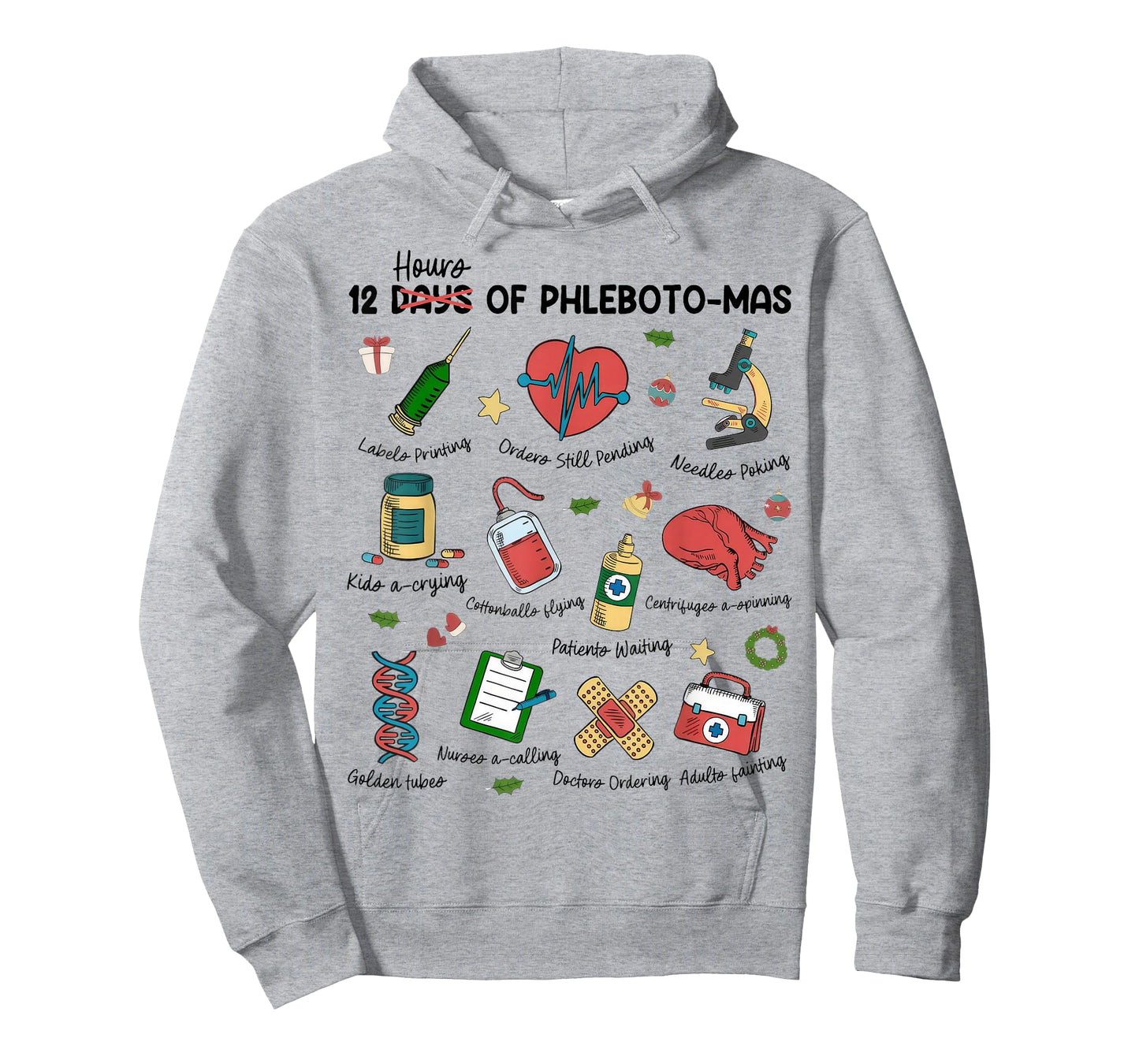 12 Days Of Phlebotomas Christmas Phlebotomist Xmas Nurse T-Shirt