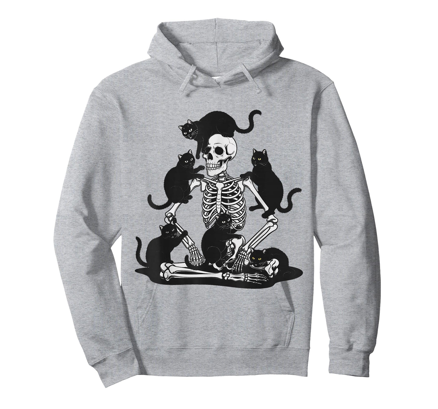 Spooky Skeleton With Black Cats Shirt Cute Skull Cat Kitty T-Shirt