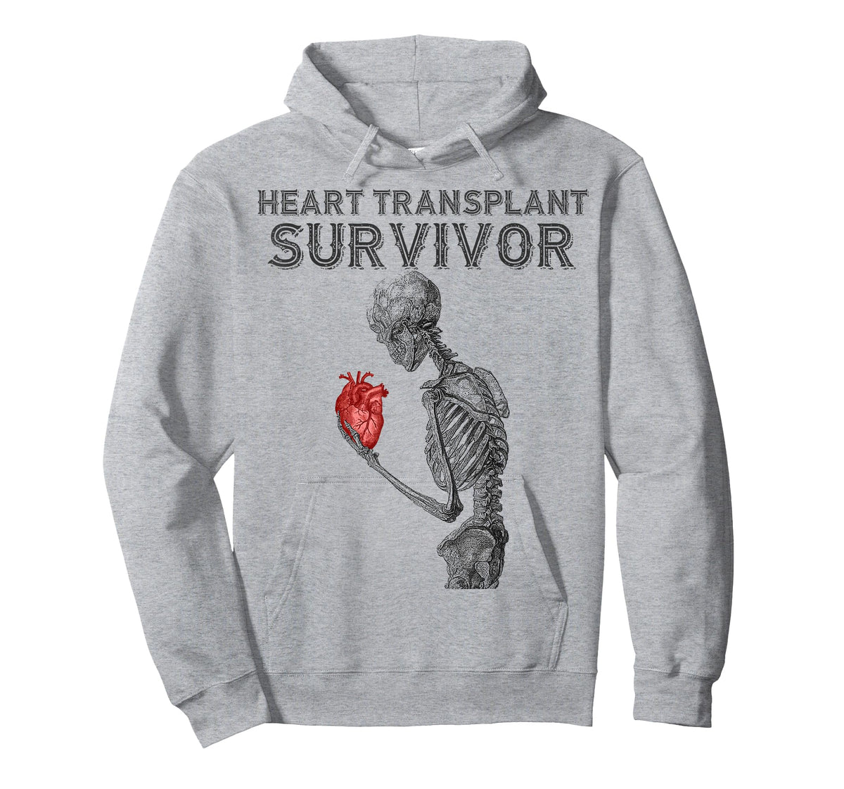 Heart Transplant Survivor Skeleton Red Anatomical Heart T-Shirt