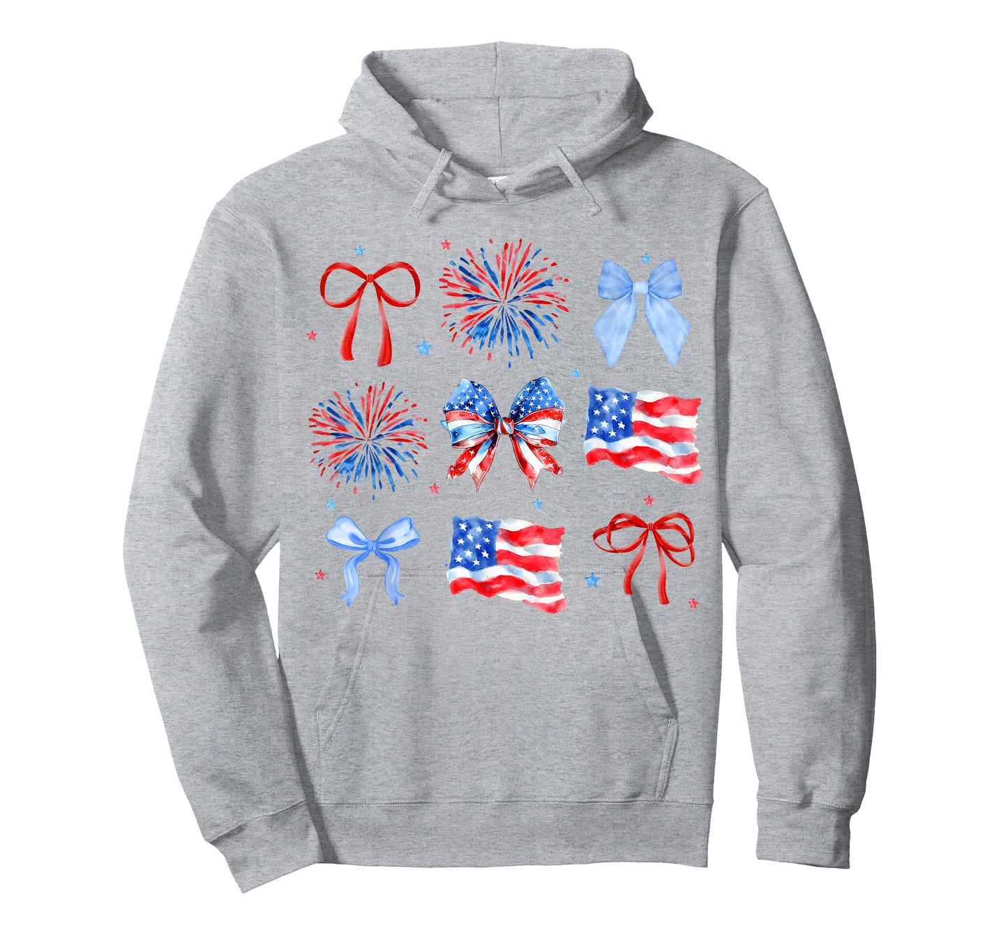 Coquette Bows Red White Blue USA Flag 4th Of July Women Girl T-Shirt