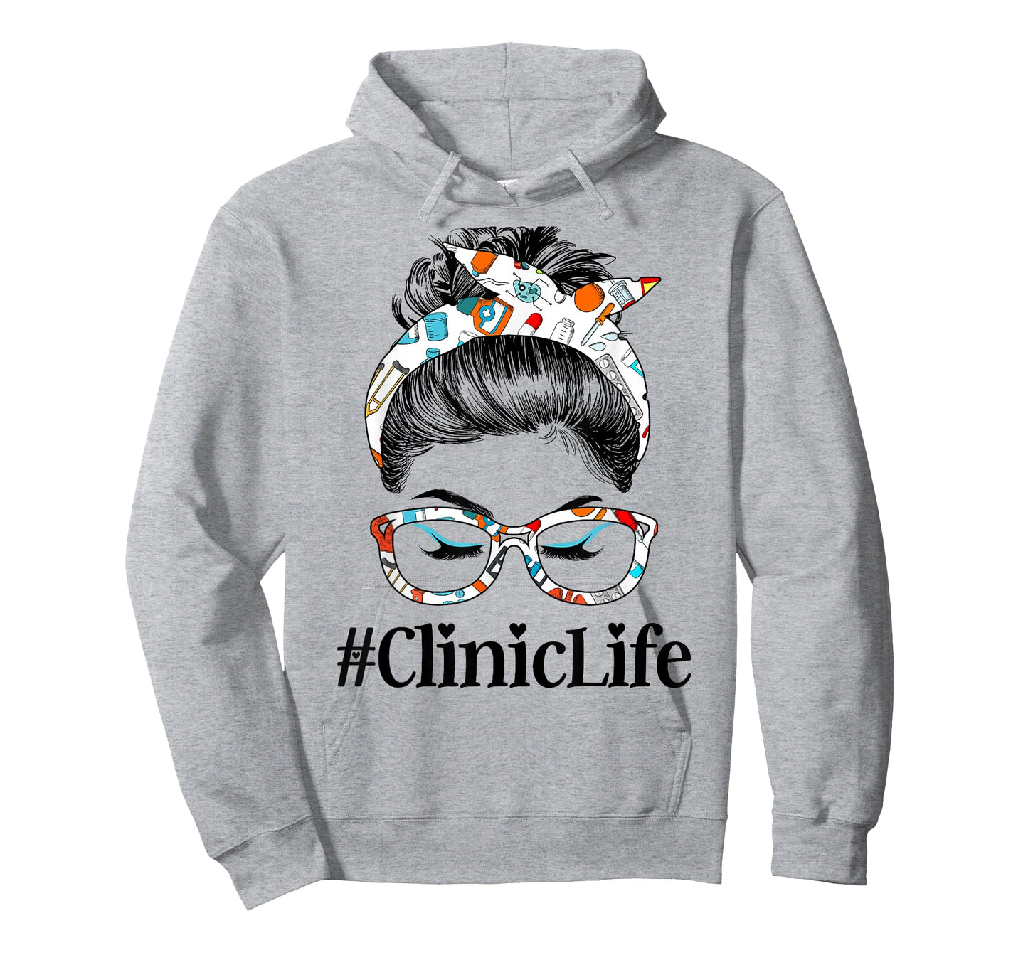 Clinic Life Messy Hair Woman Bun Healthcare worker T-Shirt