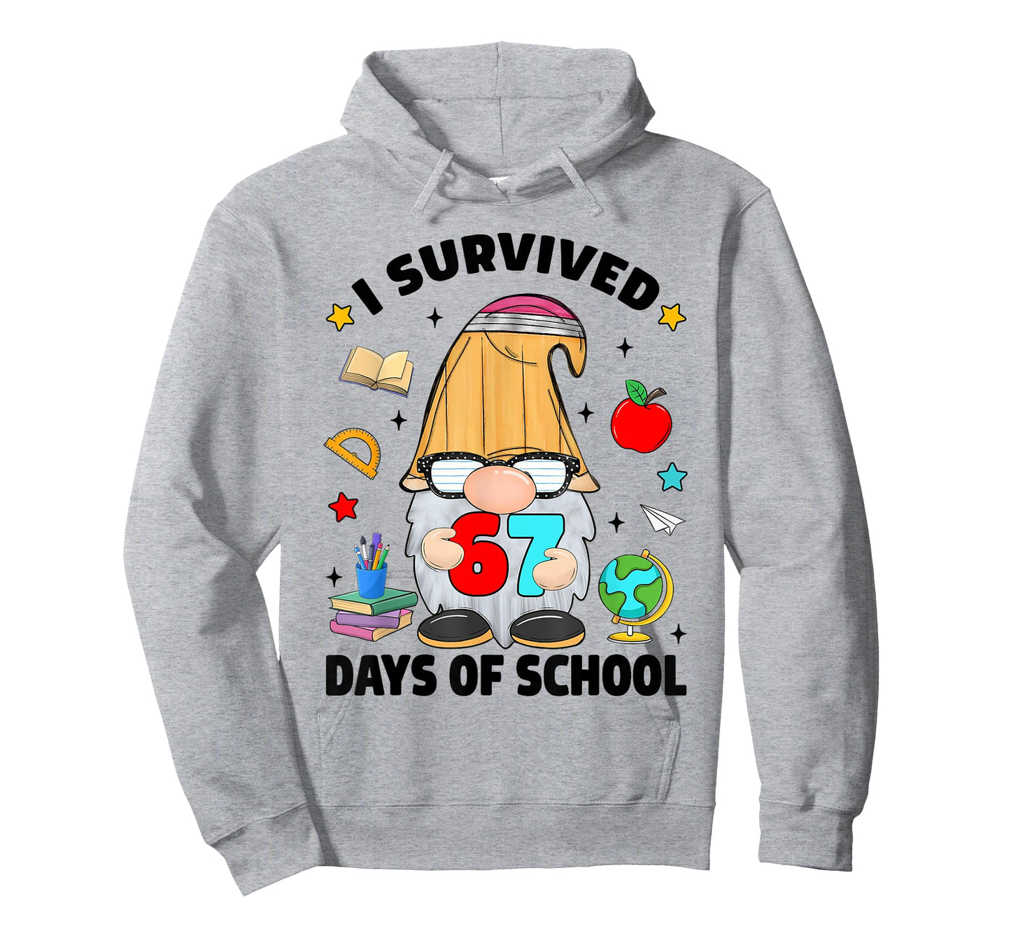 I Survived 67 Days of School Funny Gnome Six Seven Teacher T-Shirt