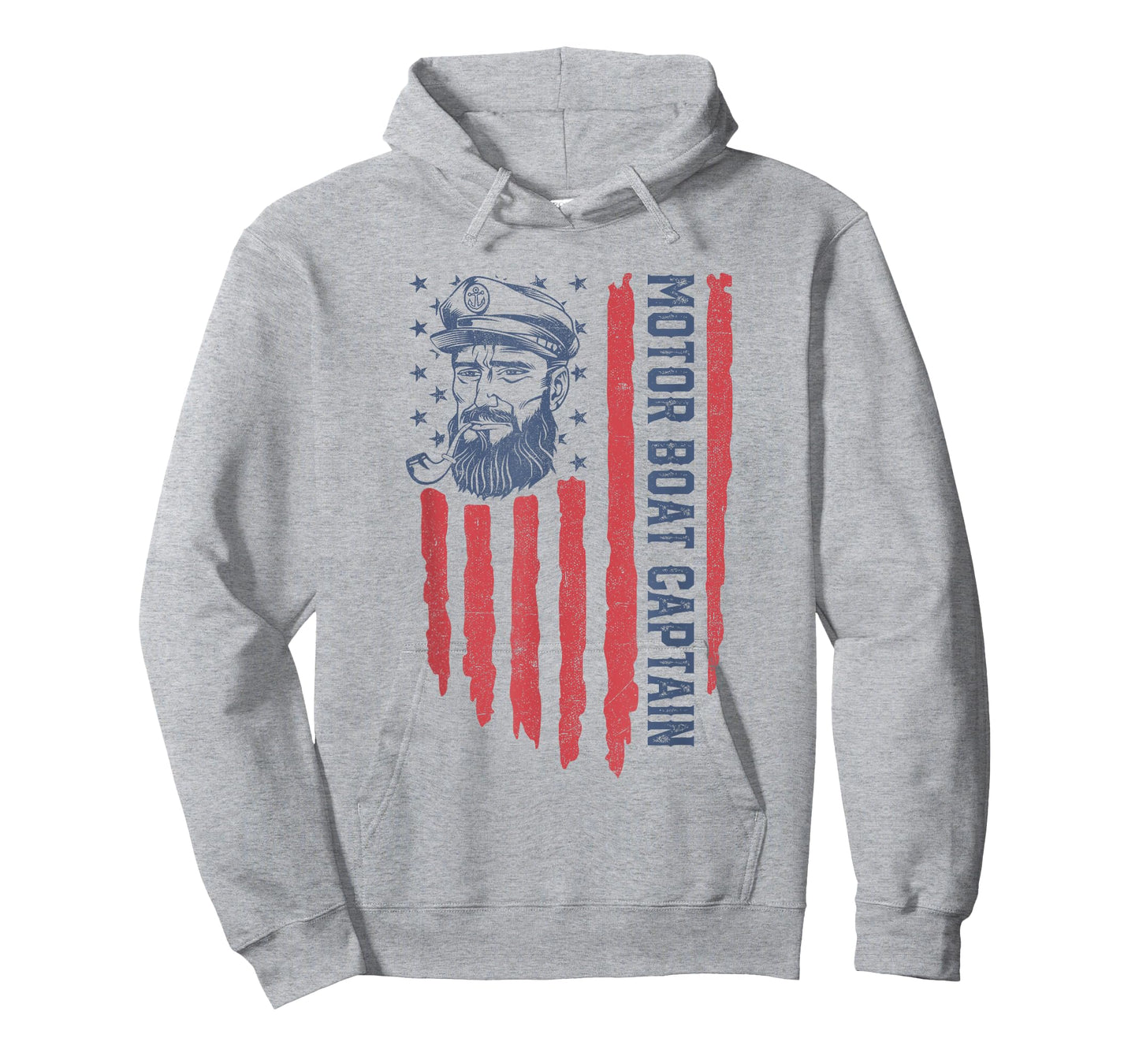 Motor Boat Captain American Flag Pontoon Boating 4th of July T-Shirt