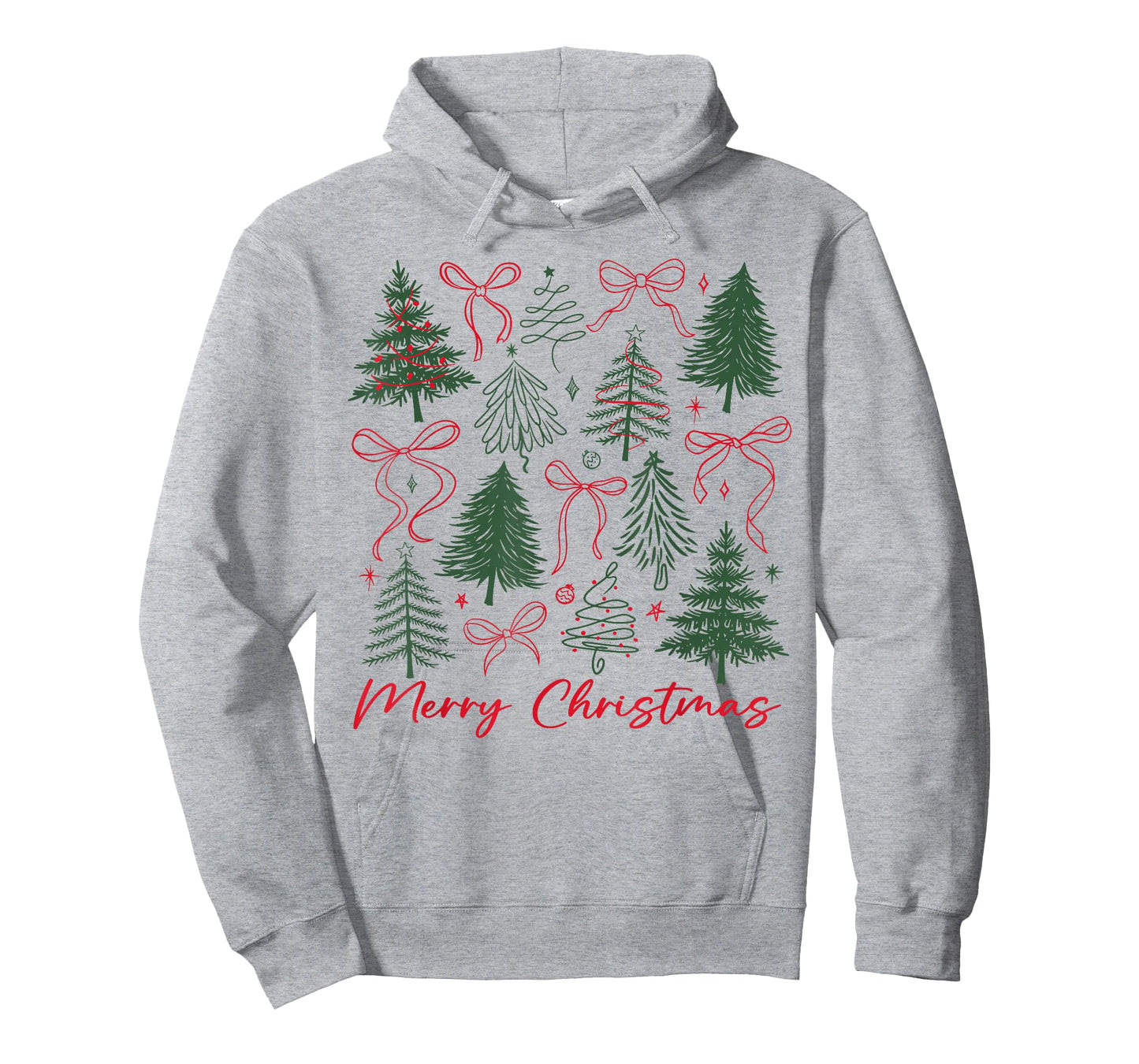 Preppy Merry Christmas Coquette Bow Pink Christmas Tree Girl T-Shirt