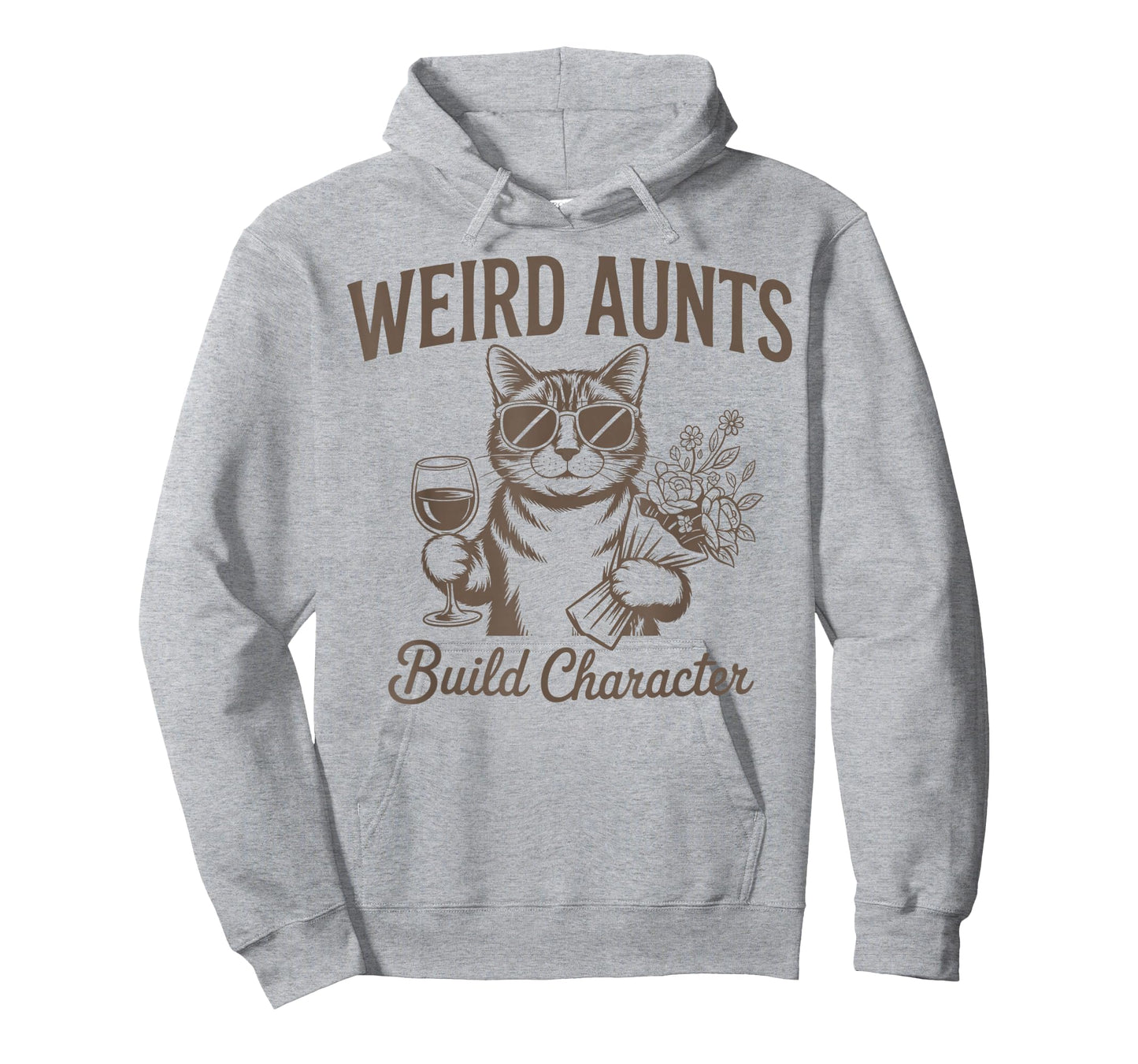 Retro Cat Weird Aunt Builds Character Funny Aunt Mothers Day T-Shirt