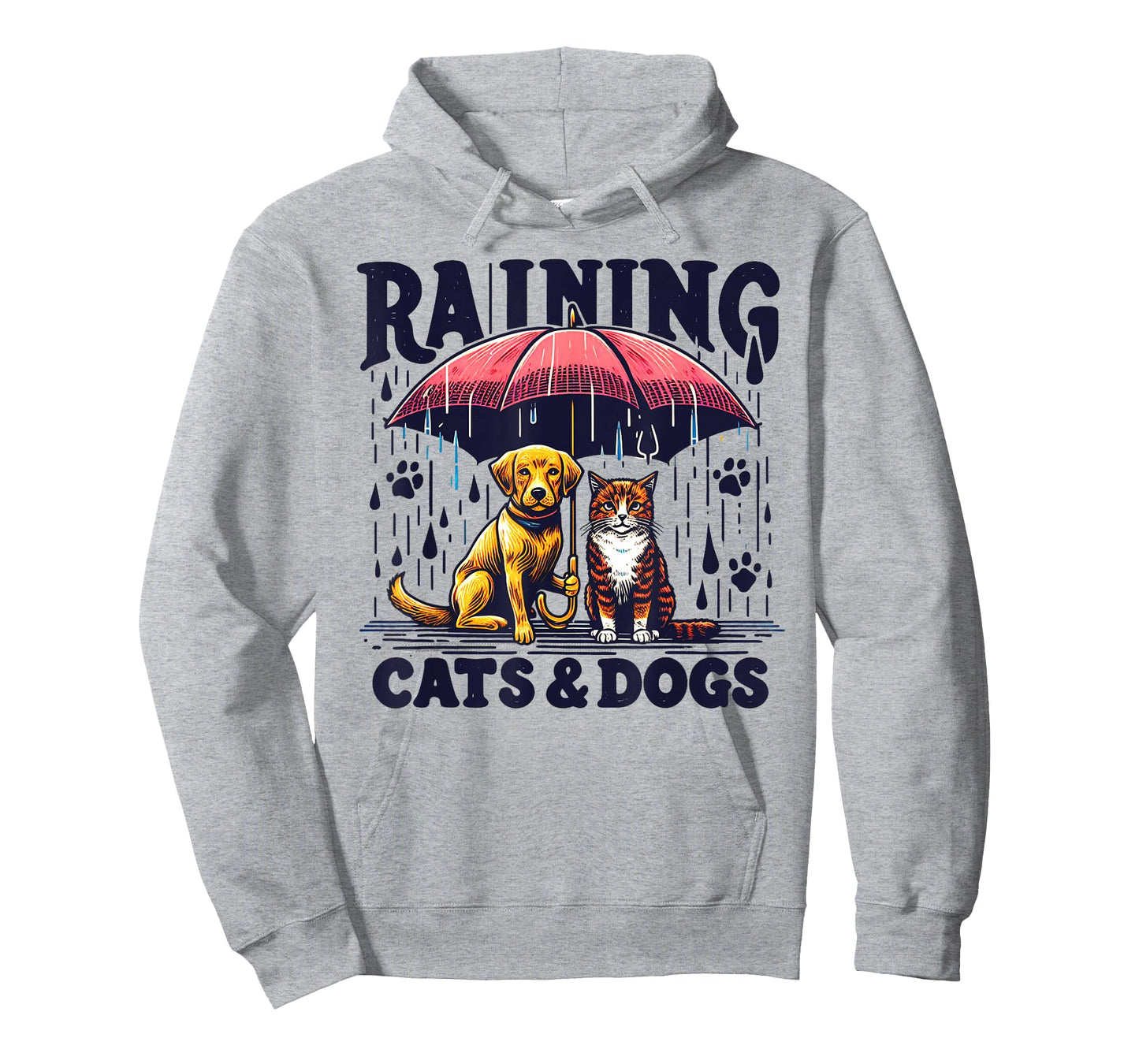 Funny Idiom Raining Cats and Dogs canine feline Puppy Kitty T-Shirt