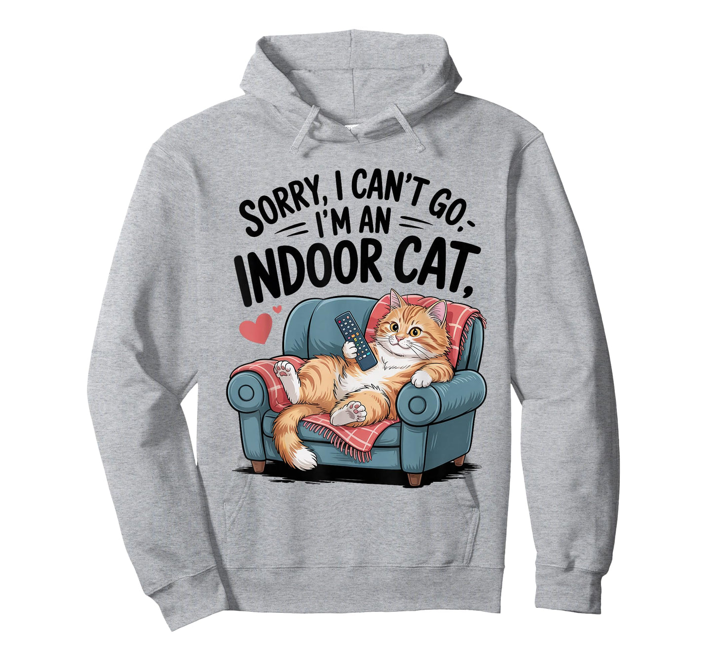 Sorry I Can’t Go I’m an Indoor Cat Couch Funny Introvert Cat T-Shirt