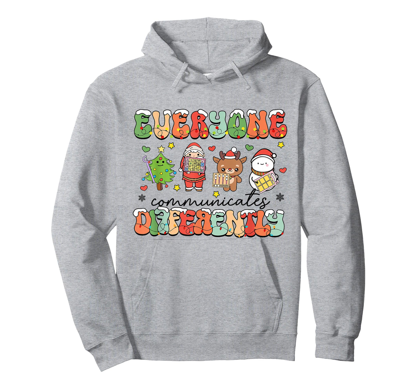 Everyone Communicate Differently Christmas Speech Therapist T-Shirt