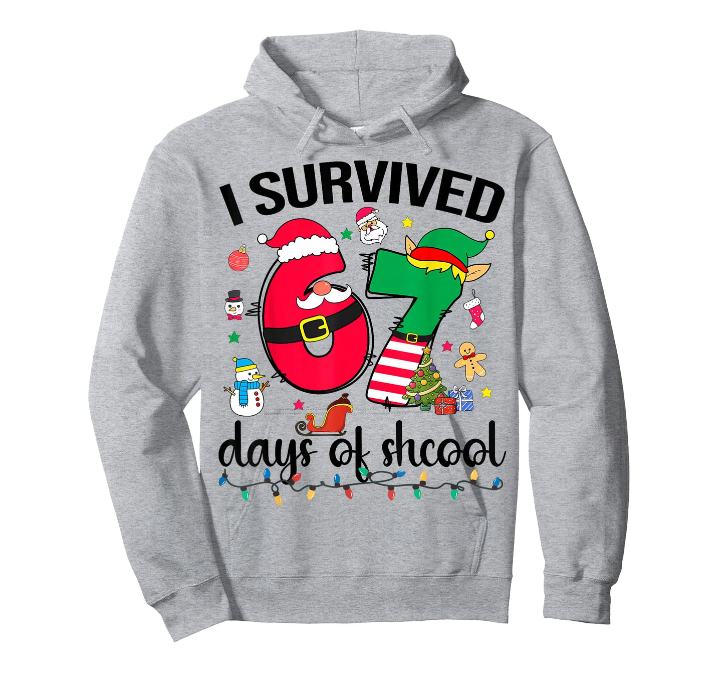 I Survived 67 Days of School Funny Christmas Teacher Student T-Shirt