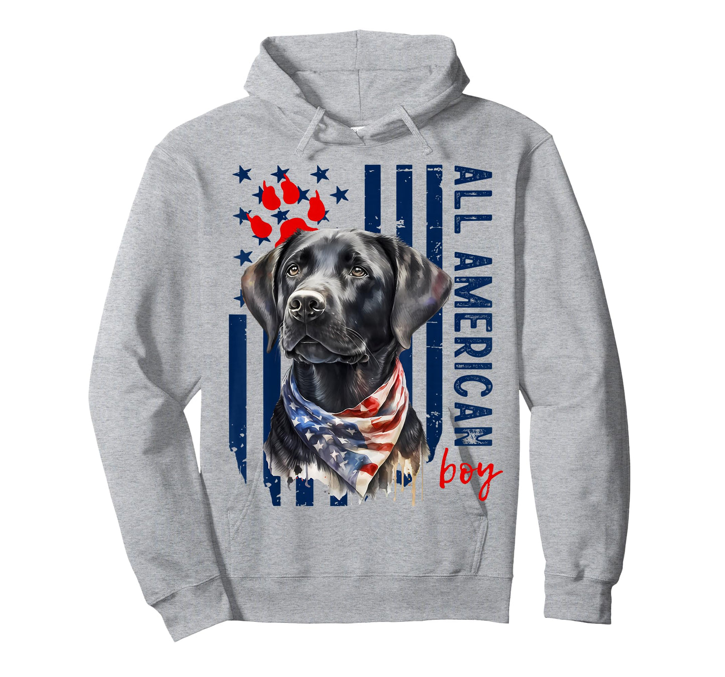 Patriotic USA Flag Black Labrador All American Boy Lab Owner T-Shirt