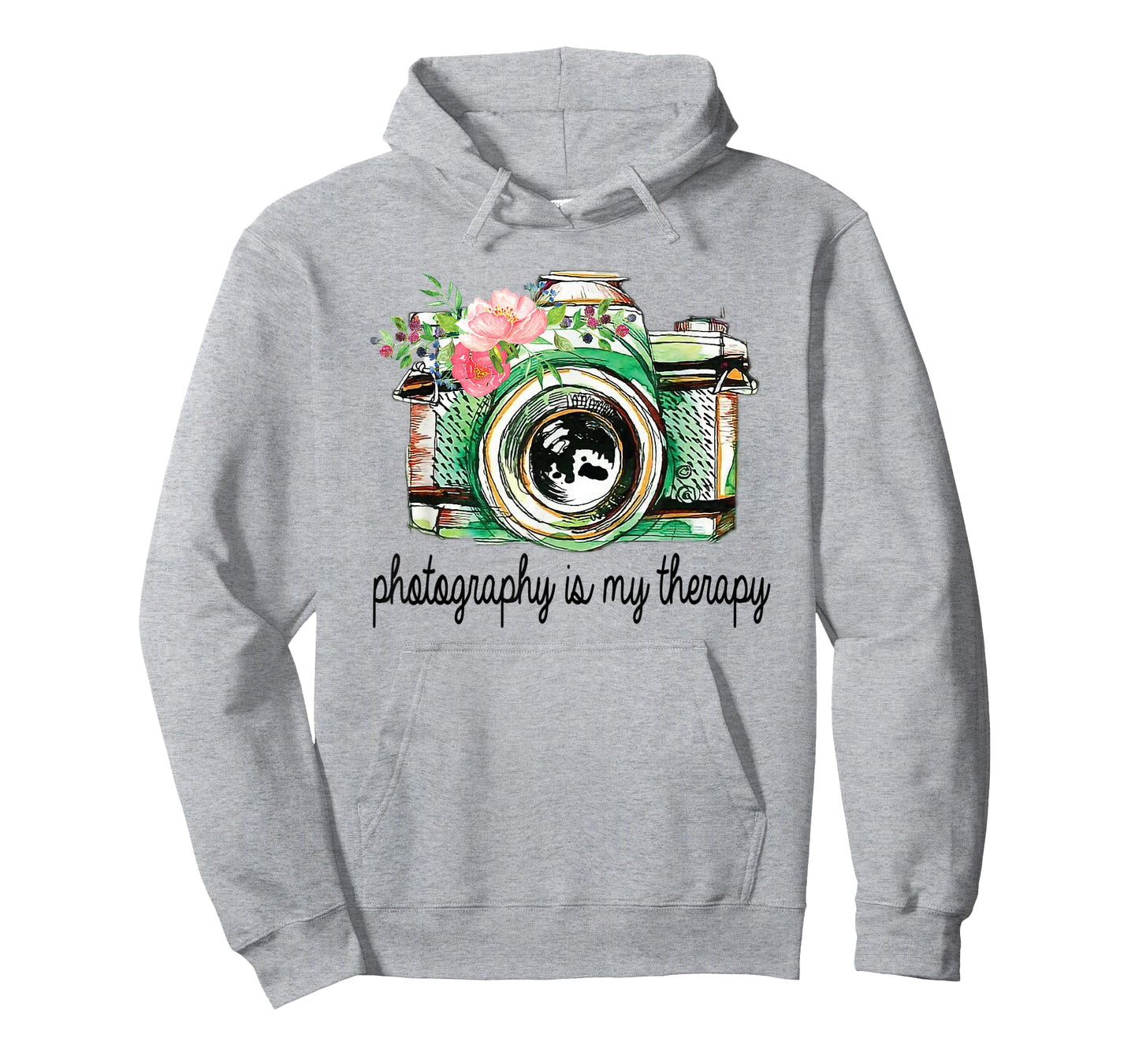 Photography Is My Therapy Vintage Camera With Flowers T-Shirt