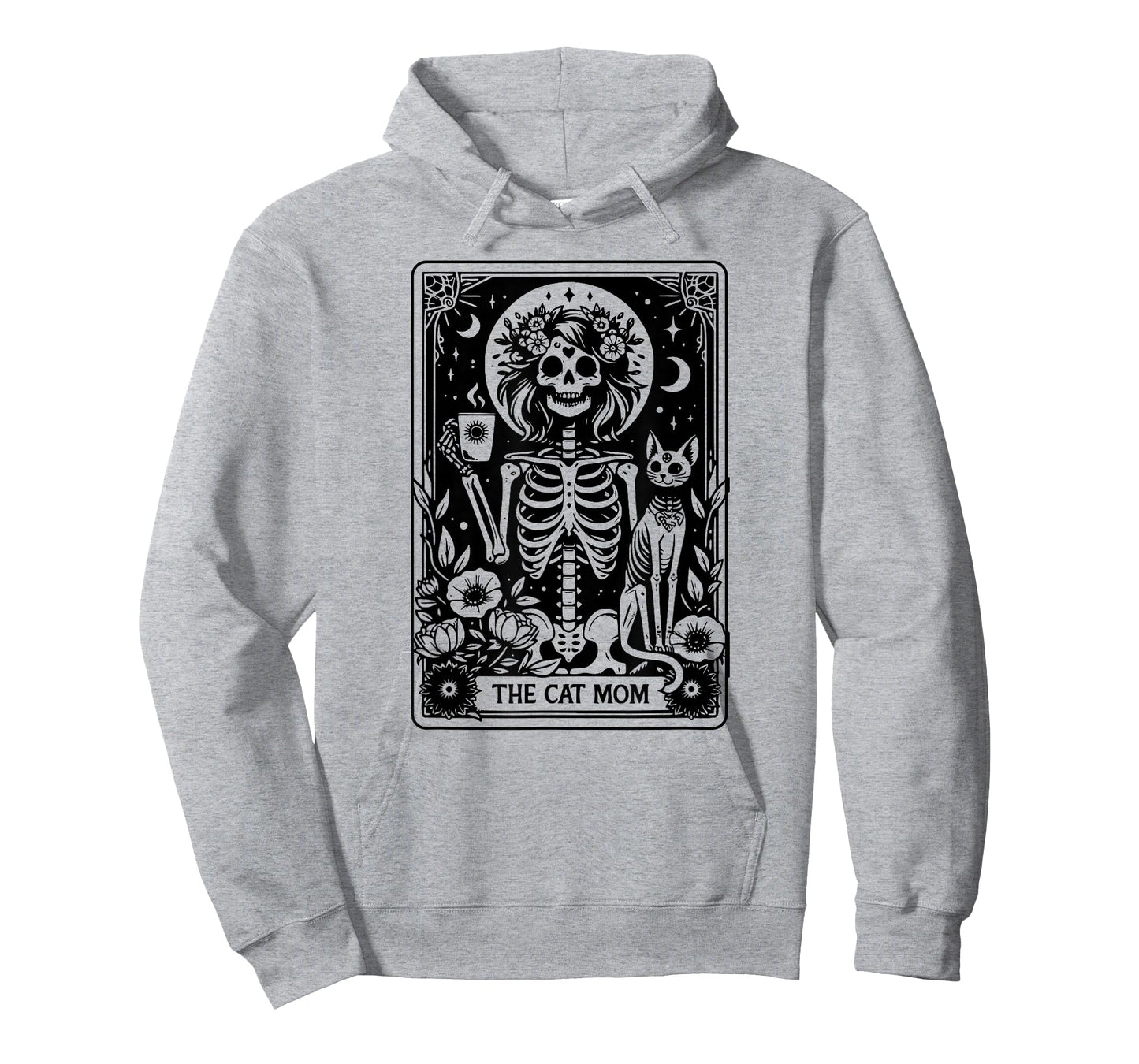 Skeleton The Cat Mom Tarot Card, Funny Cat Mama Mother's Day T-Shirt